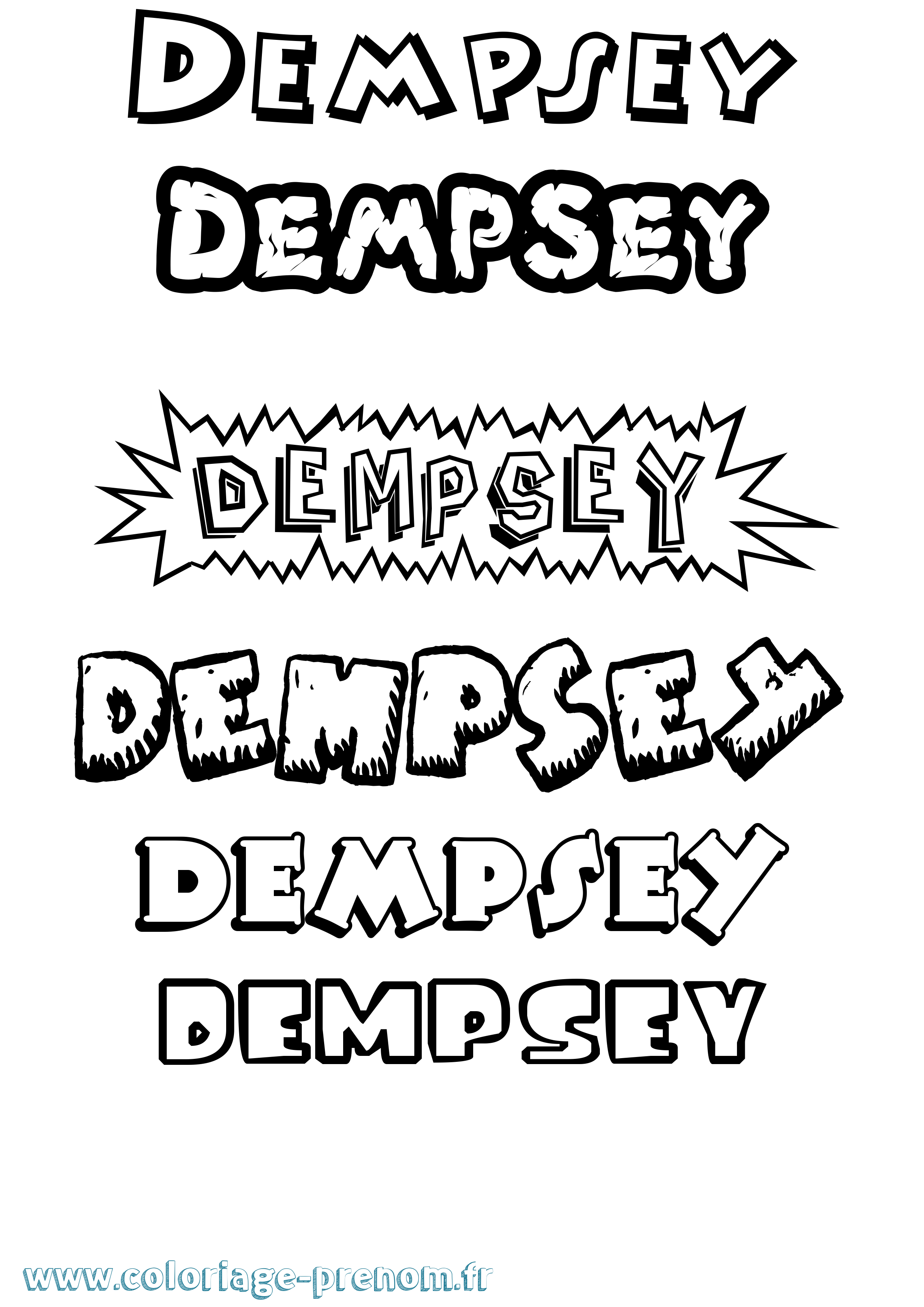 Coloriage Dempsey Dessin Animé Coloriage prénom Dempsey Dessin Animé