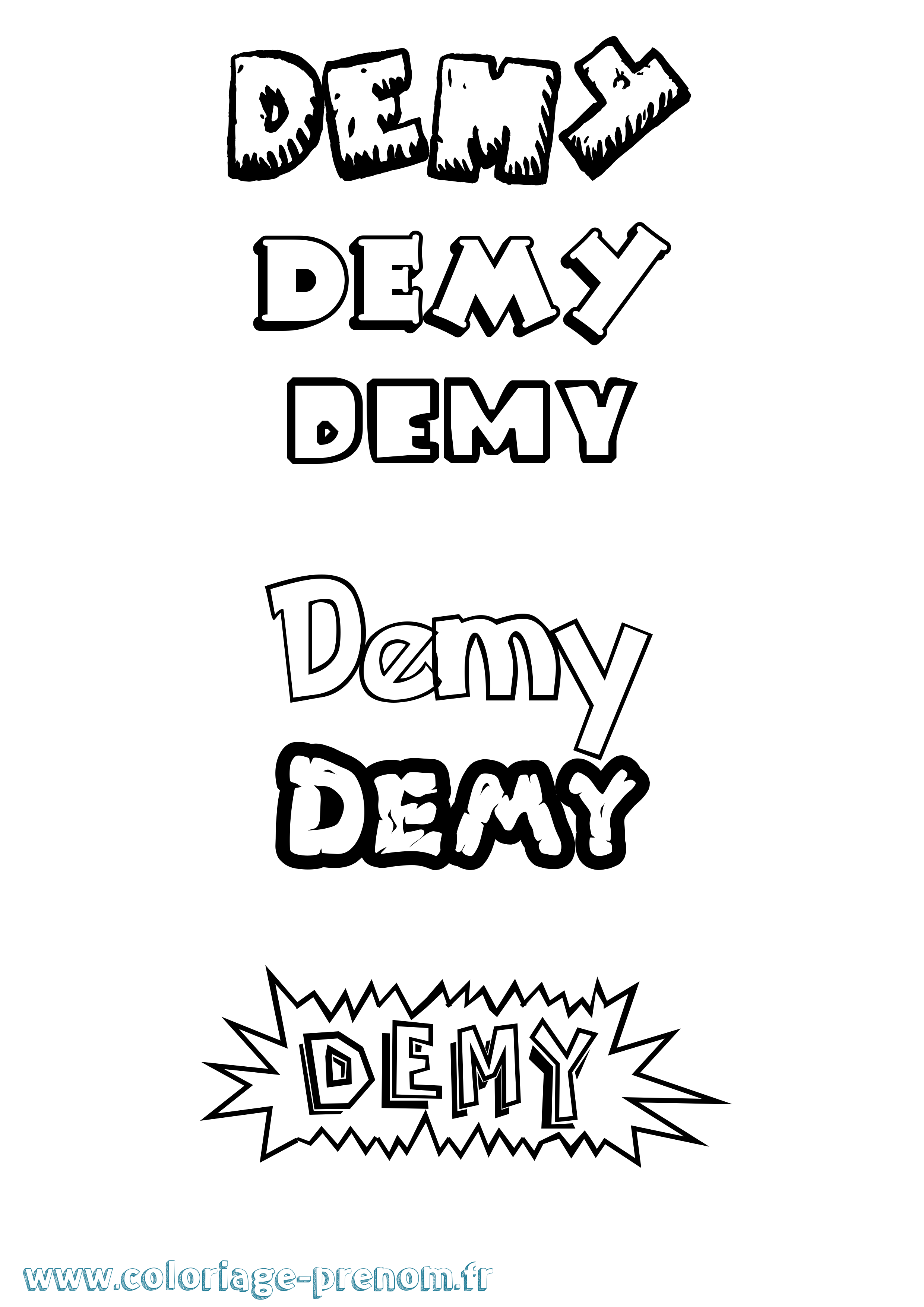 Coloriage Demy Dessin Animé Coloriage prénom Demy Dessin Animé