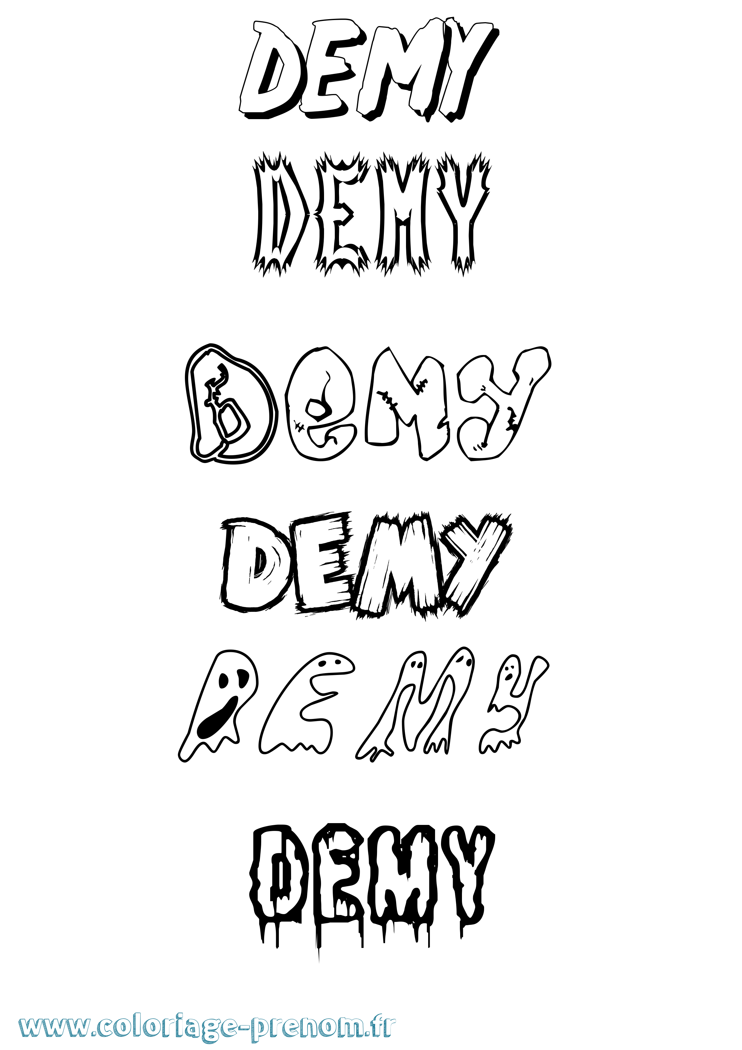 Coloriage Demy Frisson Coloriage prénom Demy Frisson