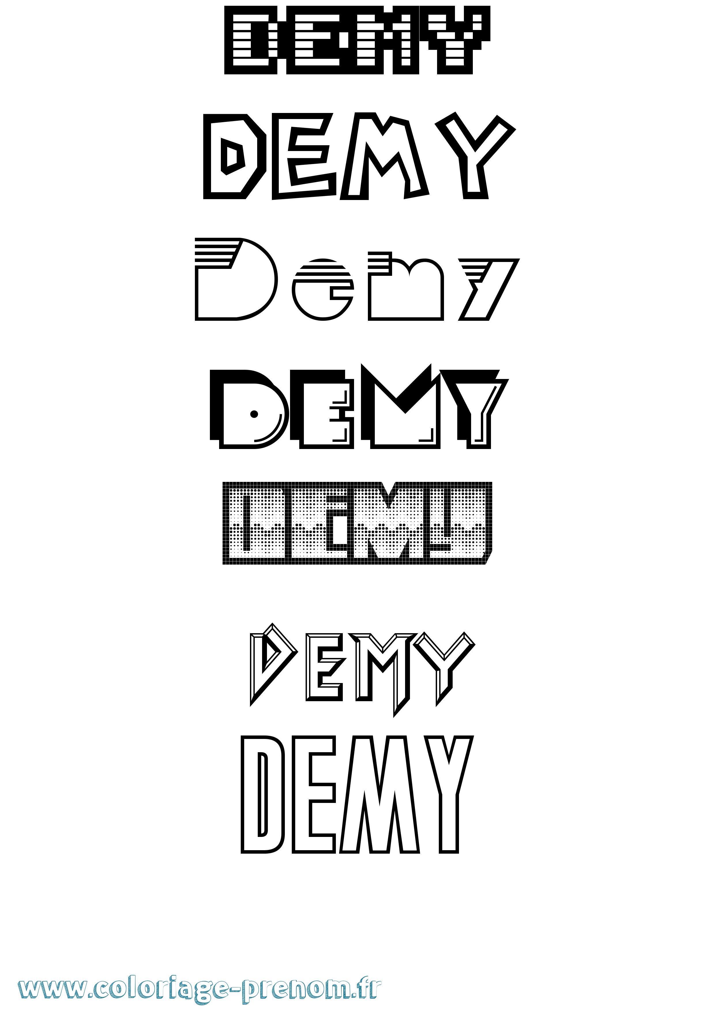 Coloriage Demy Jeux Vidéos Coloriage prénom Demy Jeux Vidéos