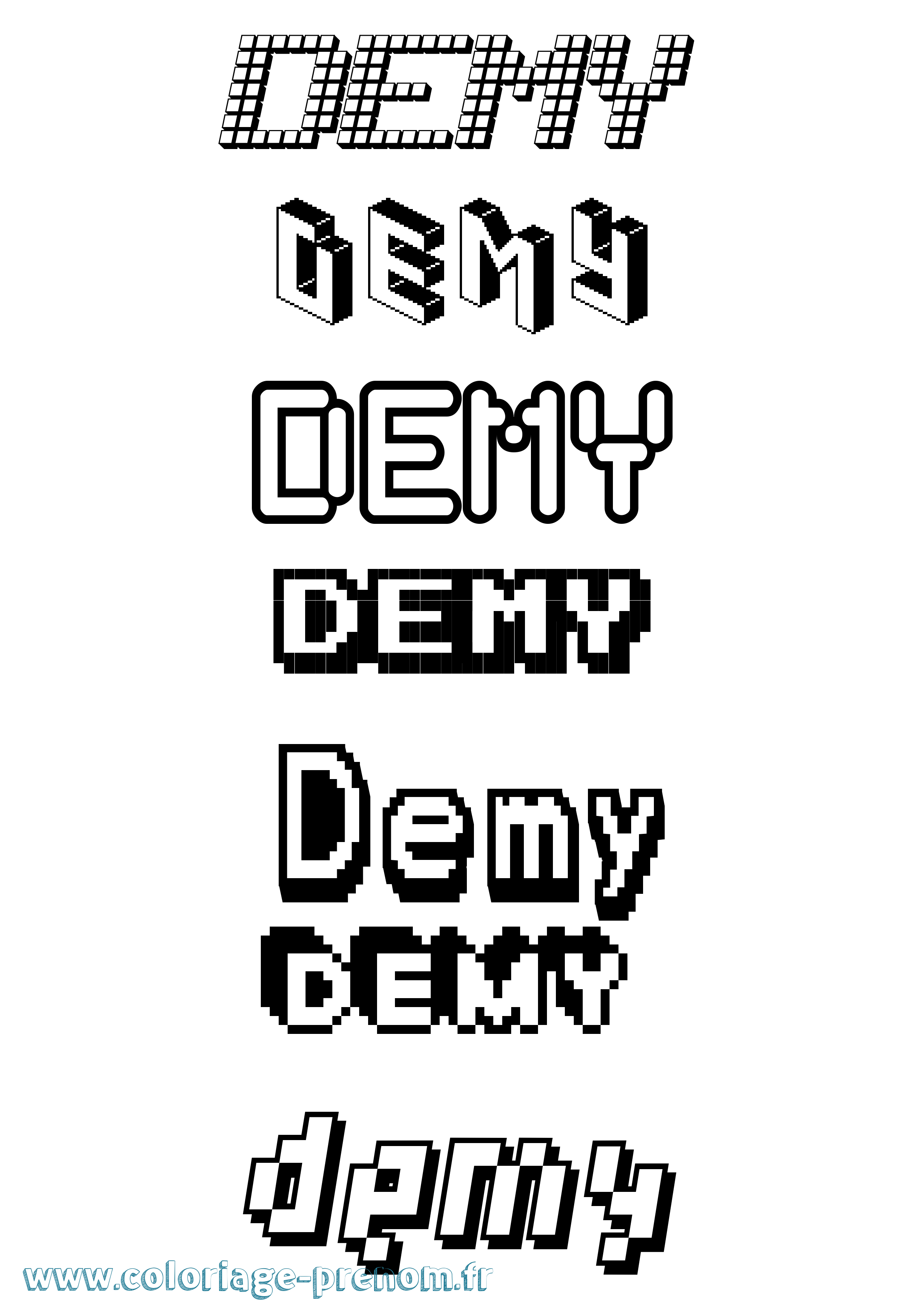 Coloriage Demy Pixel Coloriage prénom Demy Pixel