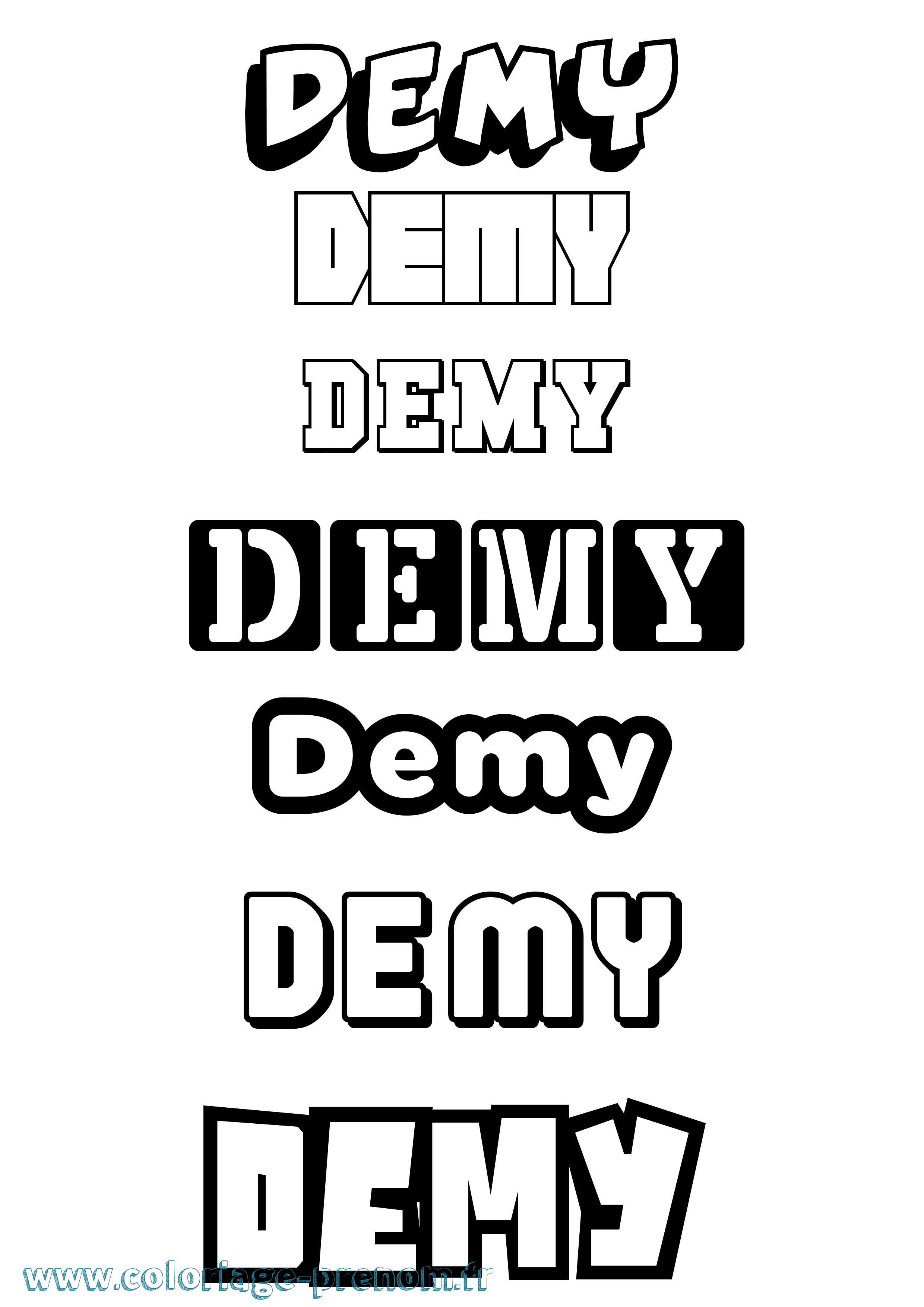 Coloriage Demy Simple Coloriage prénom Demy Simple