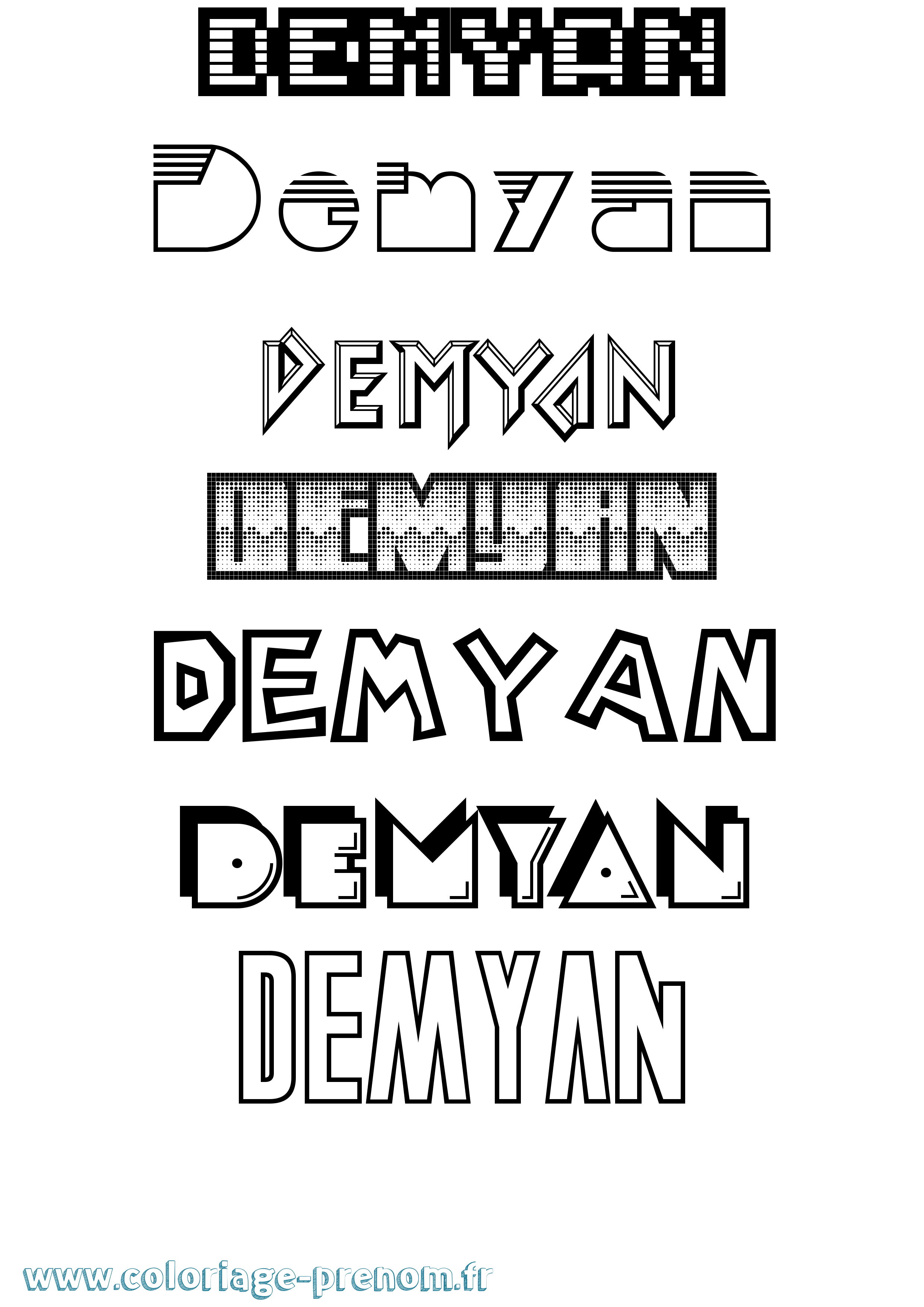 Coloriage Demyan Jeux Vidéos Coloriage prénom Demyan Jeux Vidéos