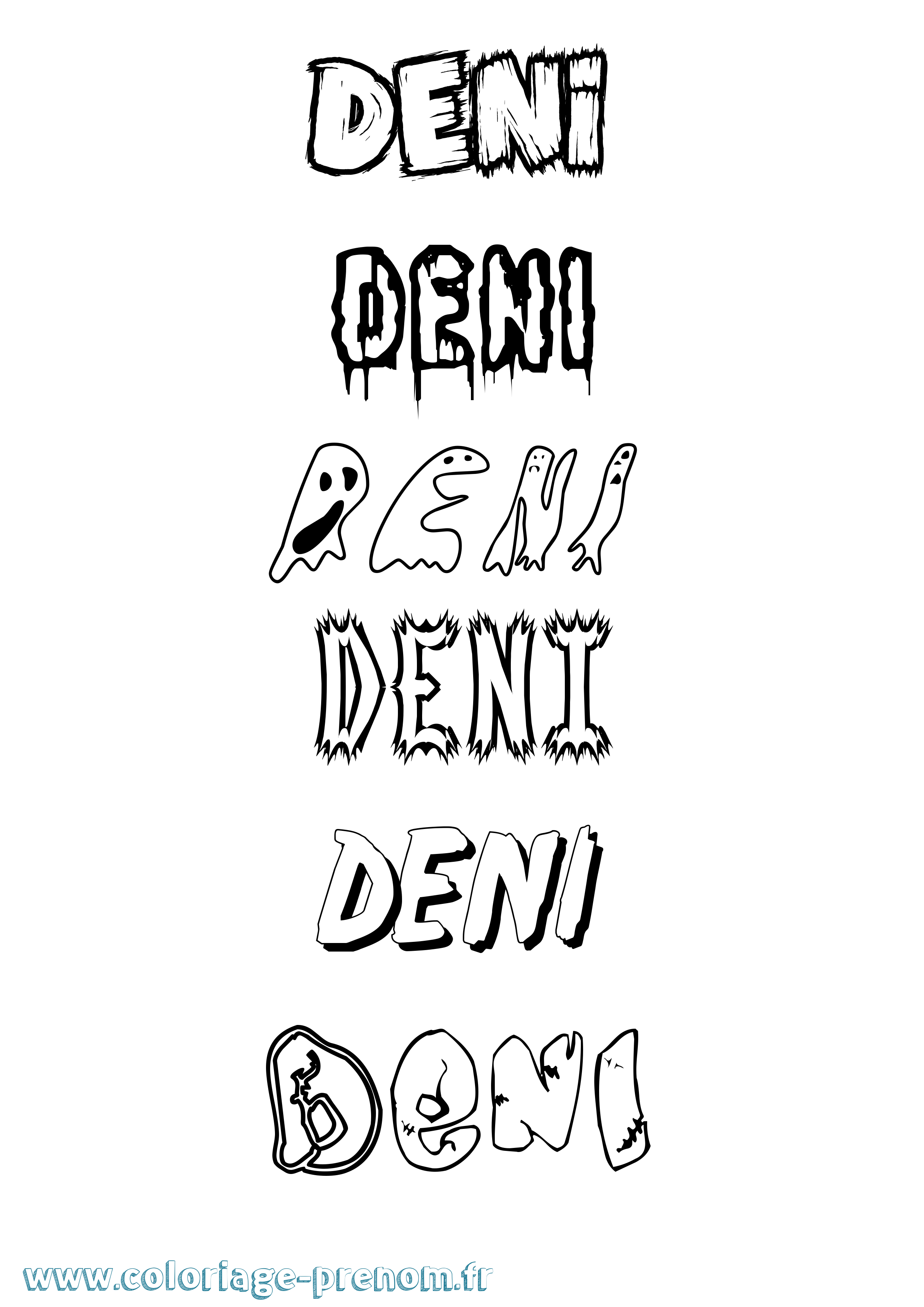 Coloriage Deni Frisson Coloriage prénom Deni Frisson