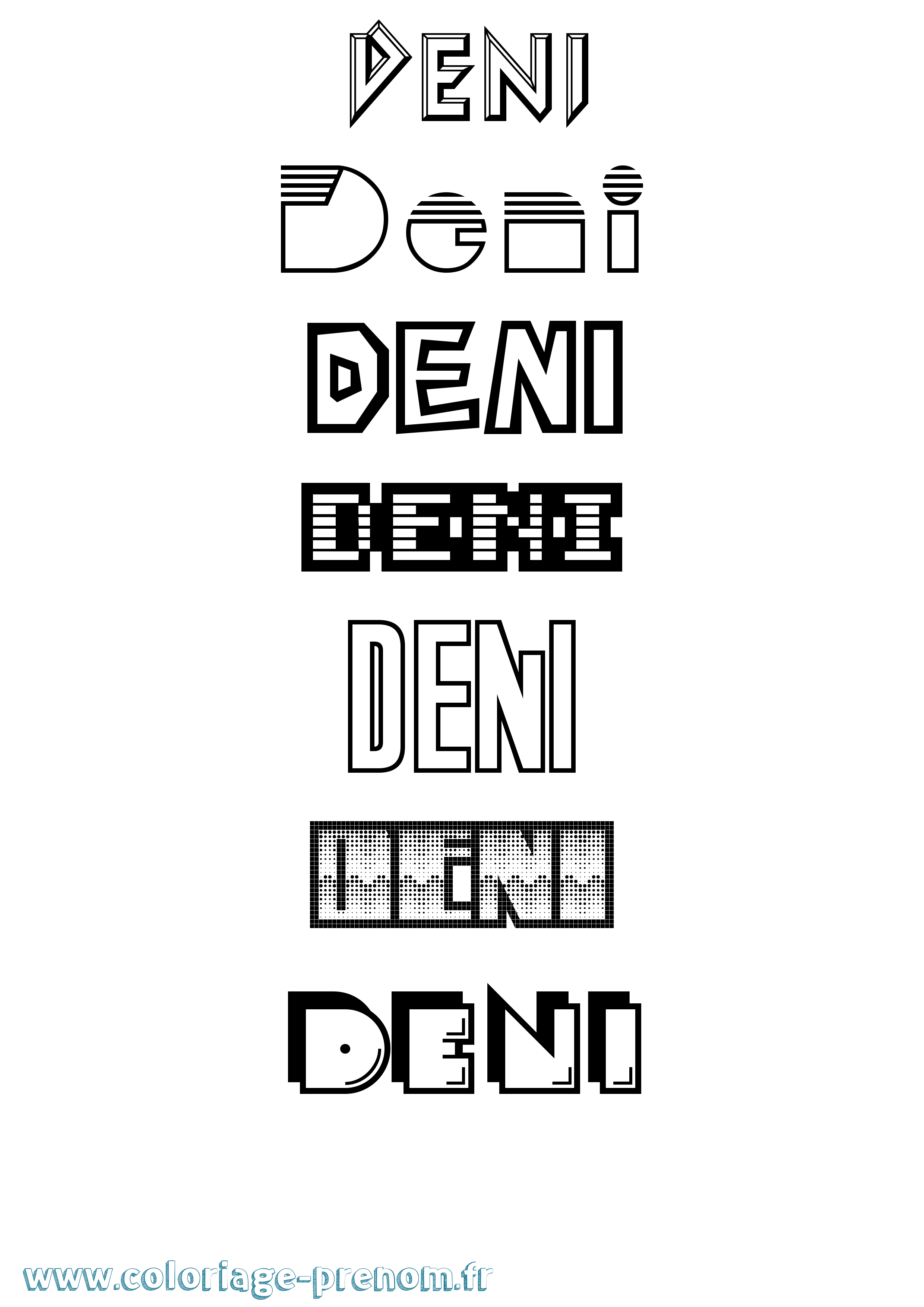 Coloriage Deni Jeux Vidéos Coloriage prénom Deni Jeux Vidéos