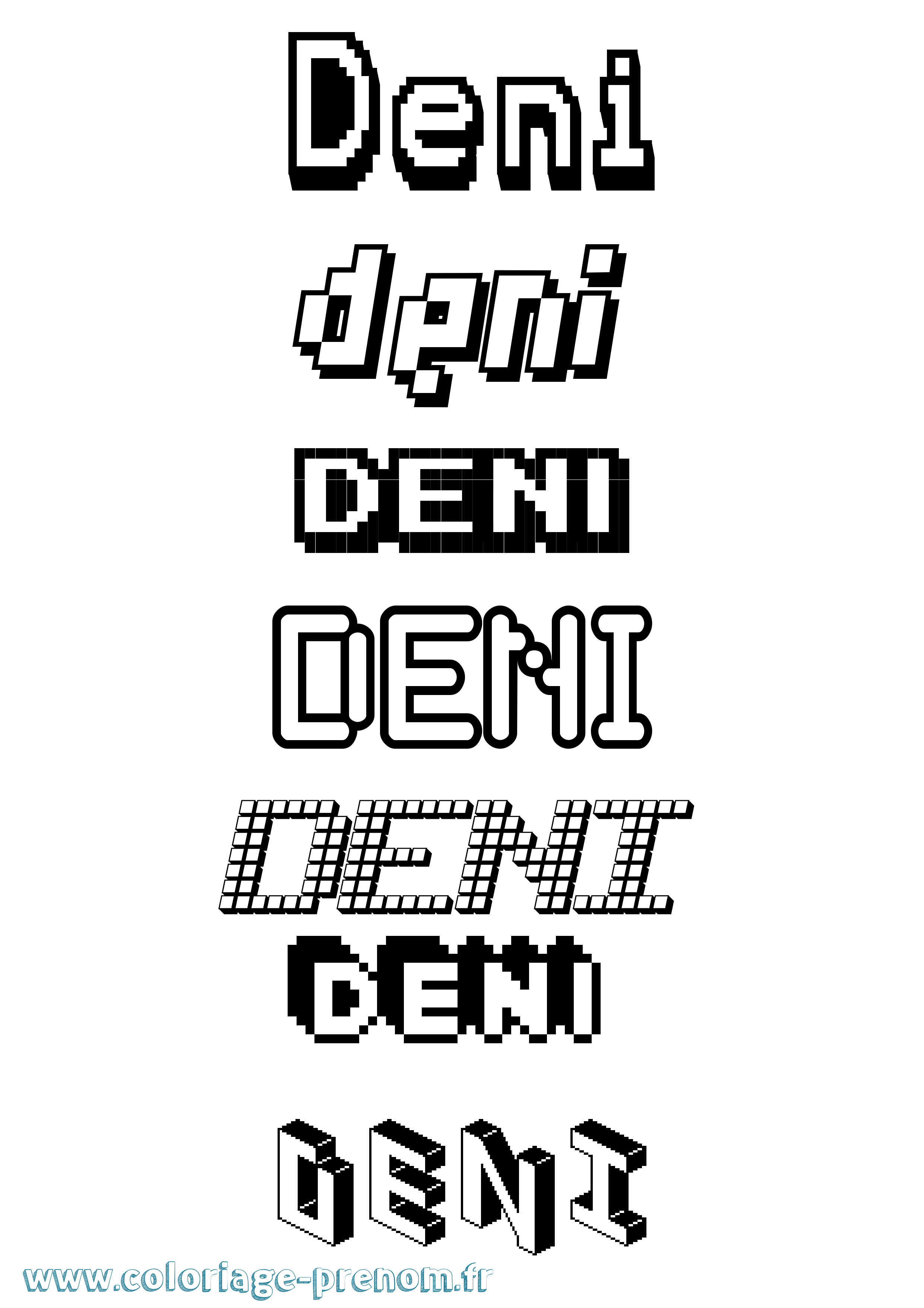 Coloriage Deni Pixel Coloriage prénom Deni Pixel