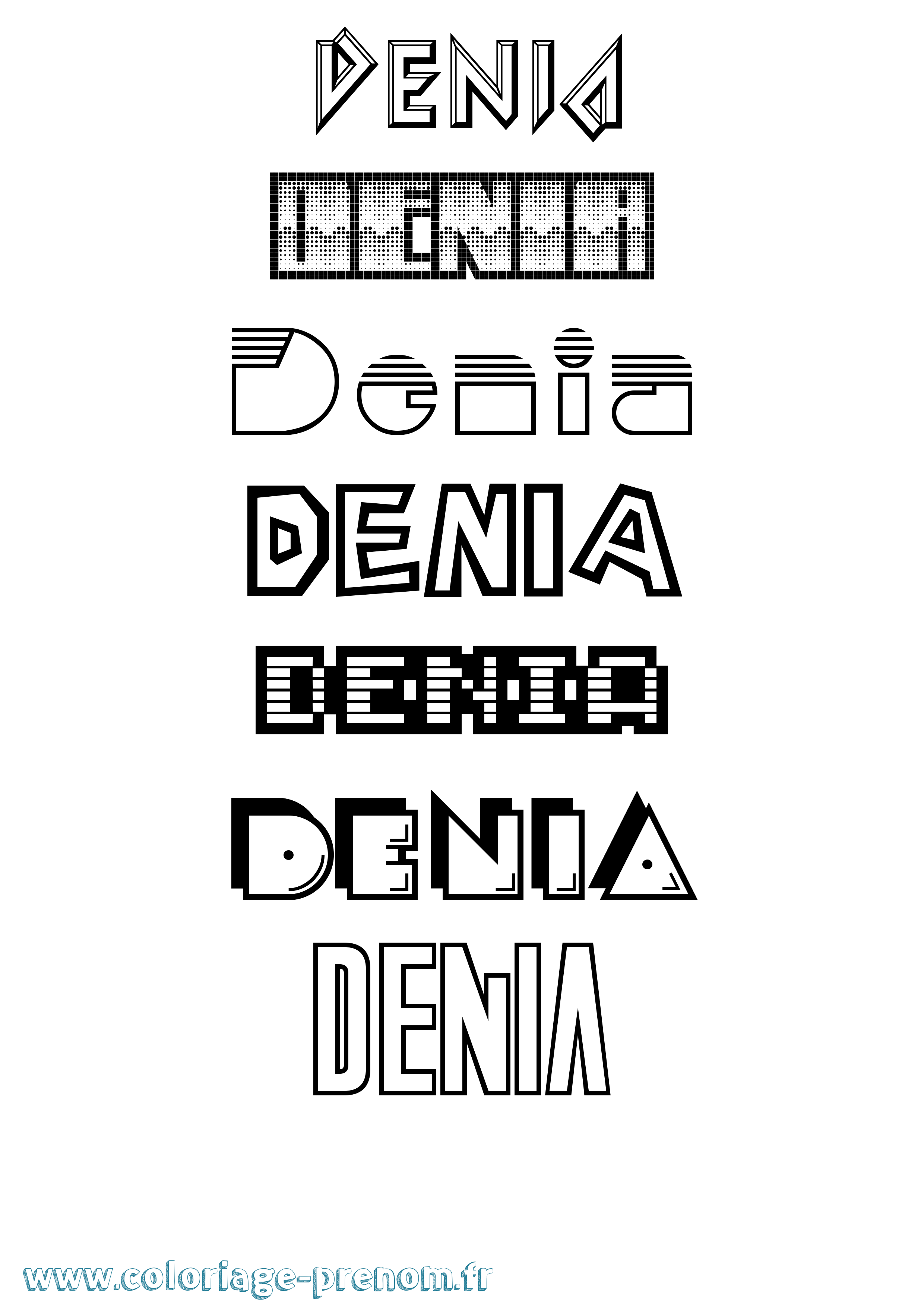 Coloriage Denia Jeux Vidéos Coloriage prénom Denia Jeux Vidéos