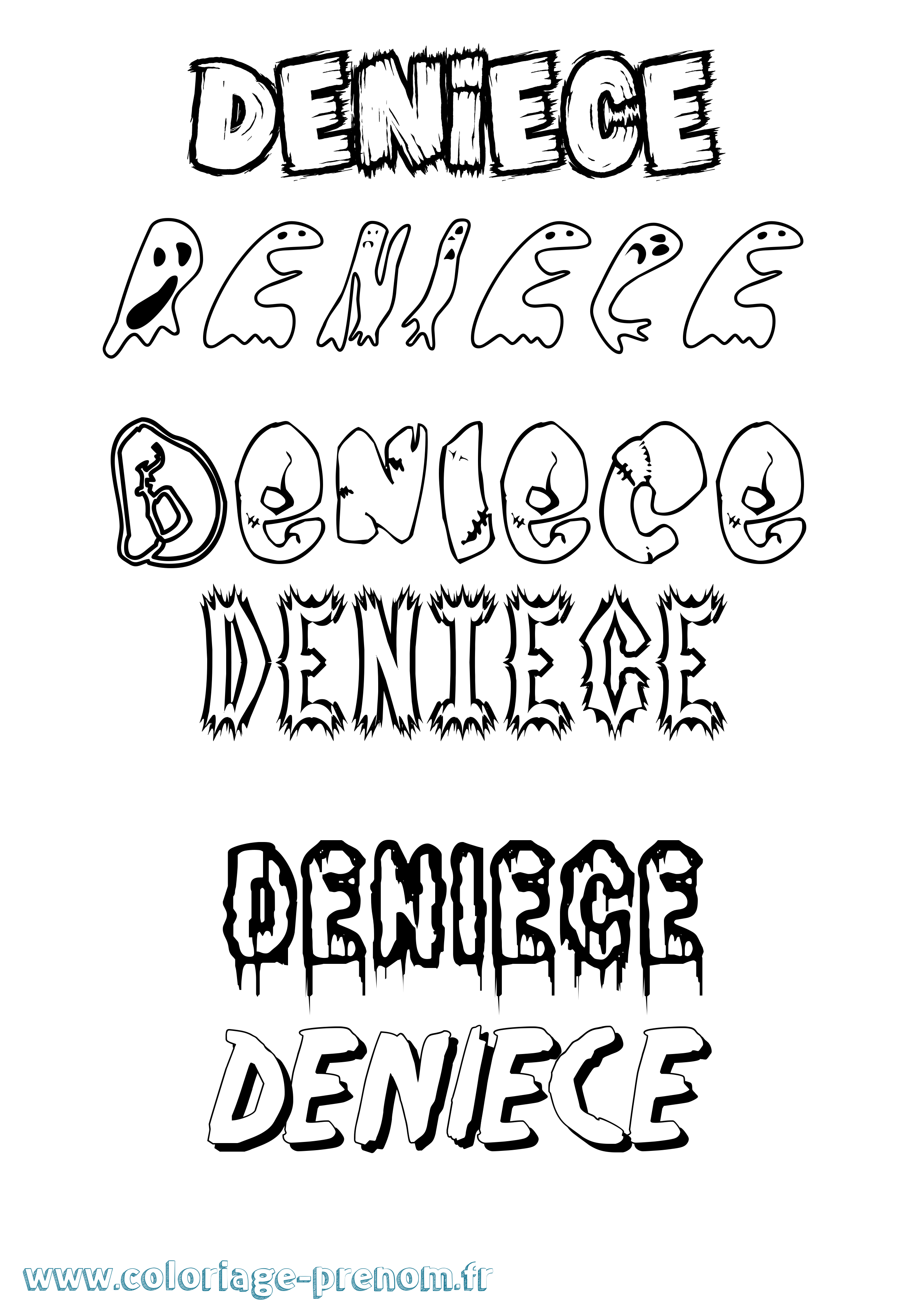 Coloriage Deniece Frisson Coloriage prénom Deniece Frisson