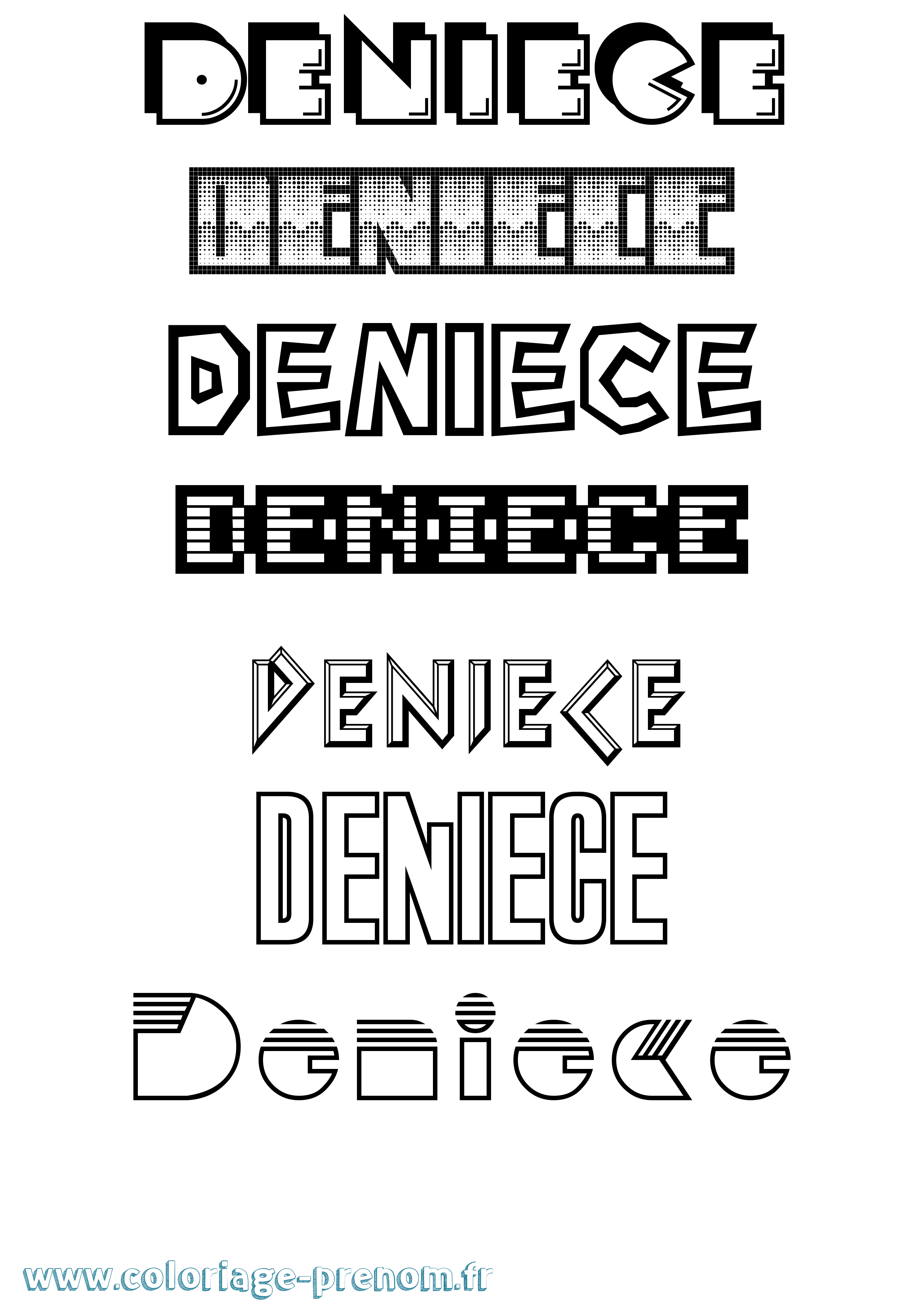 Coloriage Deniece Jeux Vidéos Coloriage prénom Deniece Jeux Vidéos
