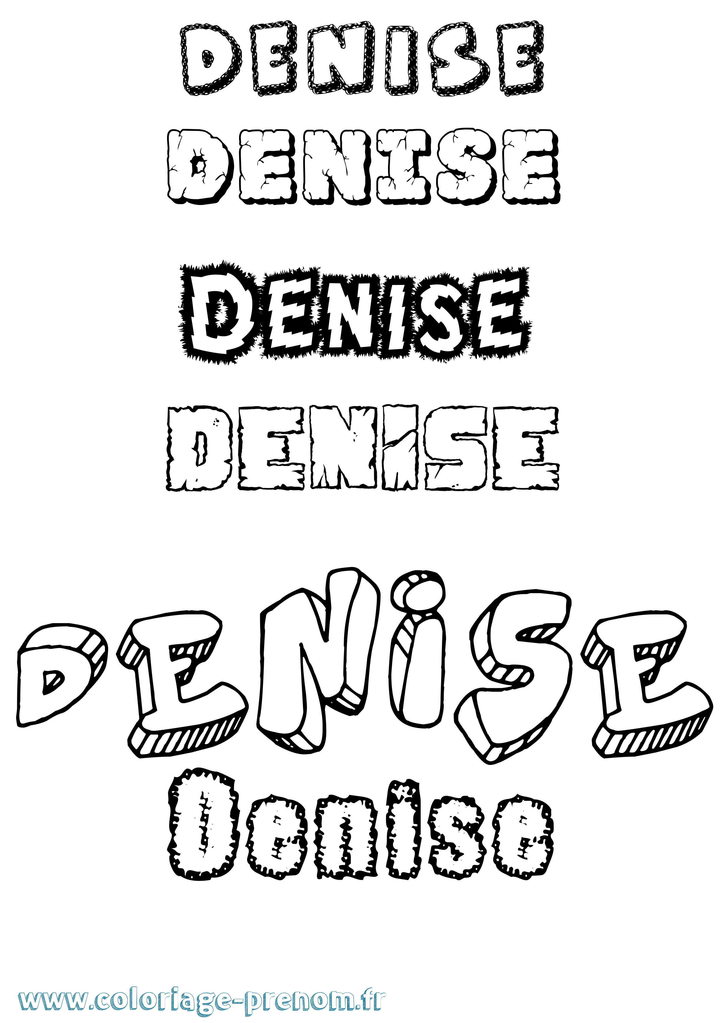Coloriage Denise Destructuré Coloriage prénom Denise Destructuré