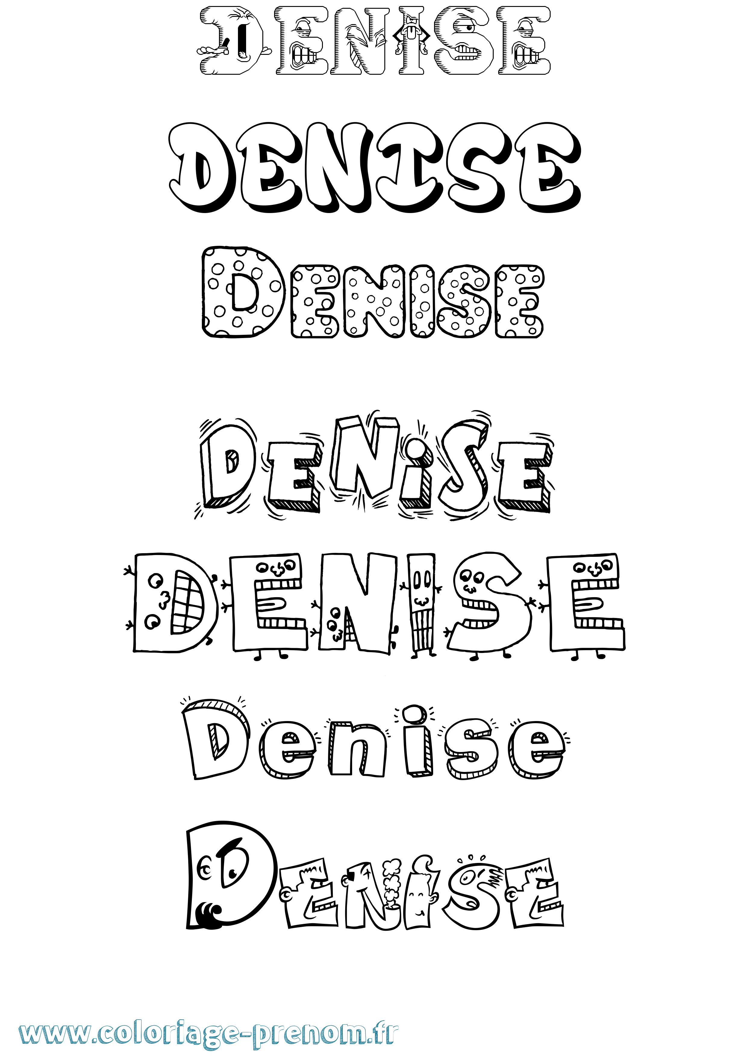 Coloriage Denise Fun Coloriage prénom Denise Fun