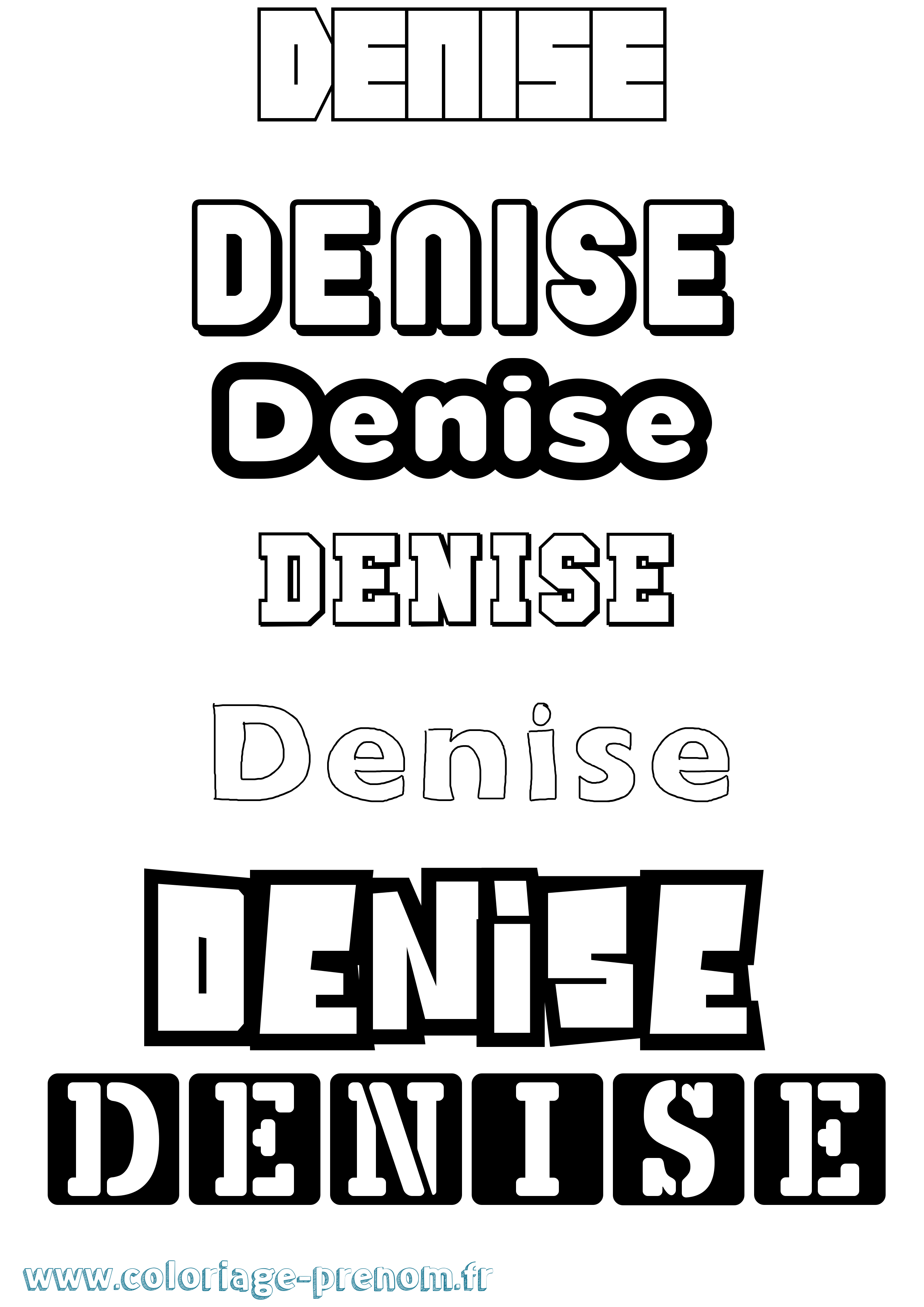 Coloriage Denise Simple Coloriage prénom Denise Simple