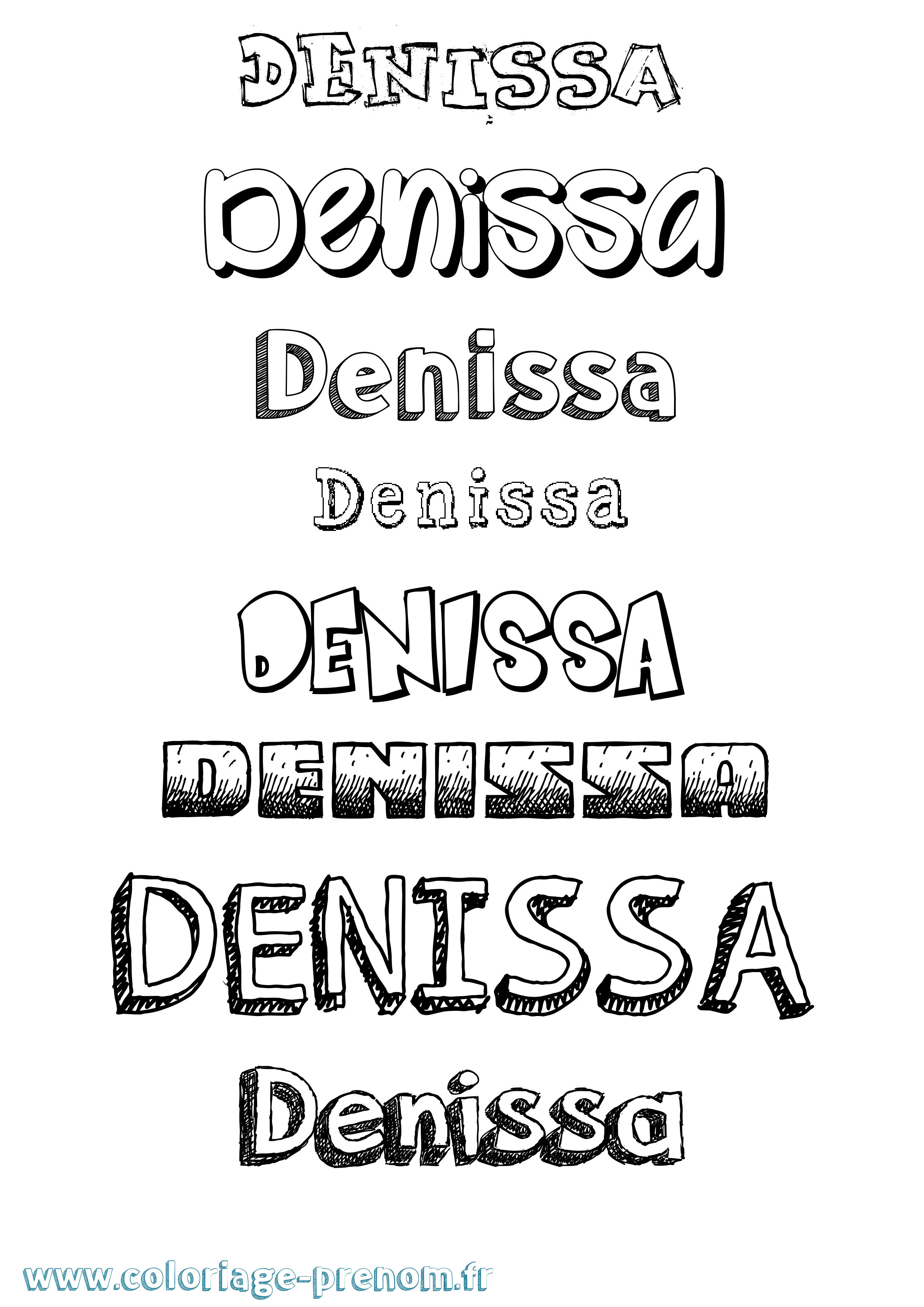 Coloriage Denissa Dessiné Coloriage prénom Denissa Dessiné