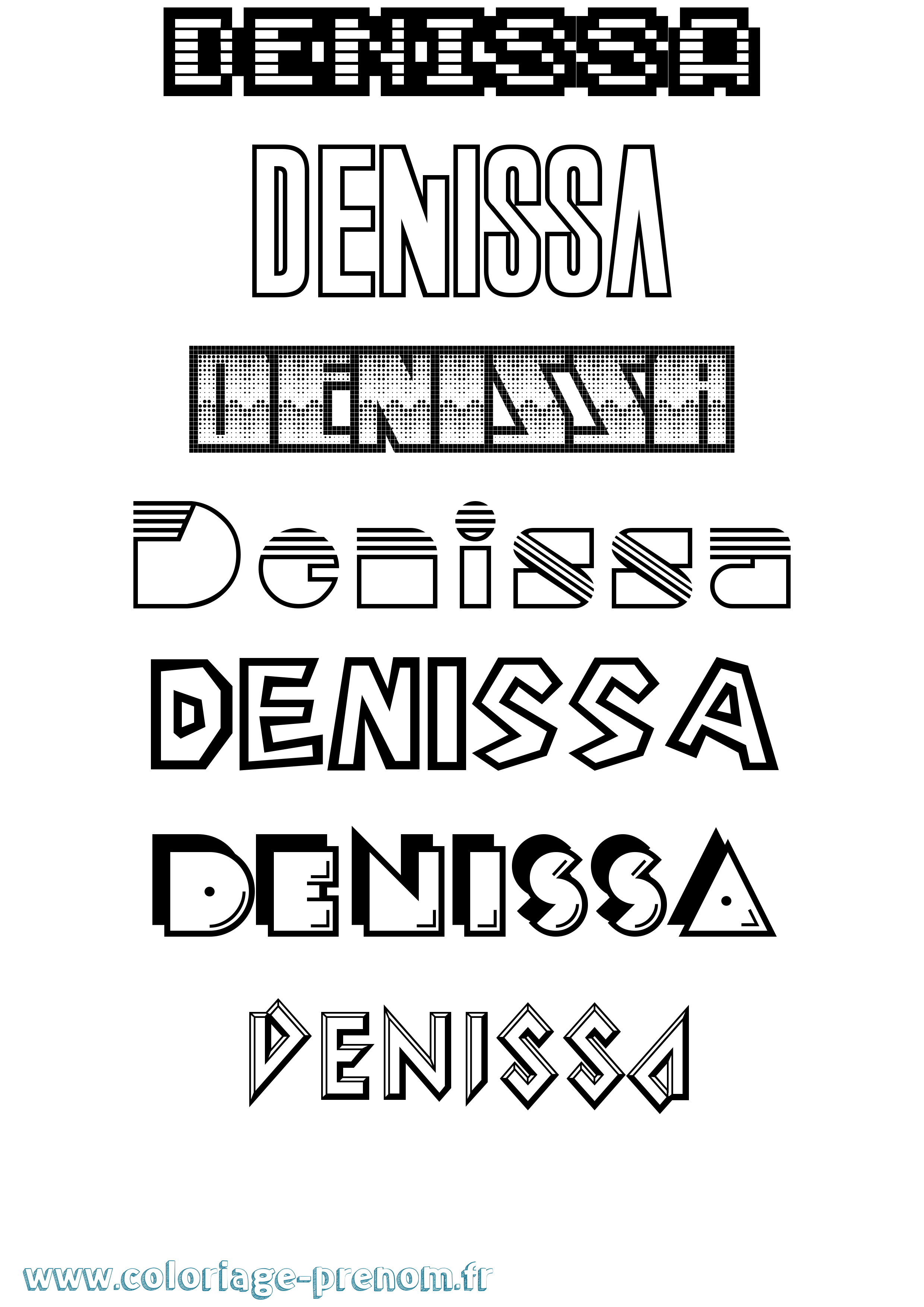 Coloriage Denissa Jeux Vidéos Coloriage prénom Denissa Jeux Vidéos