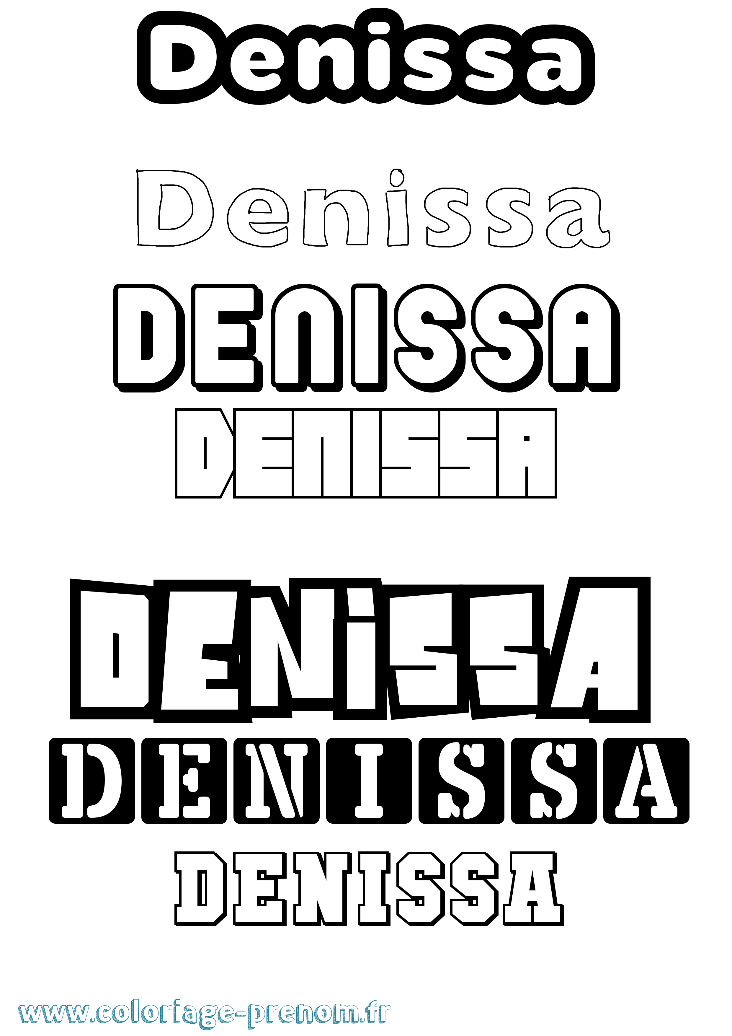 Coloriage Denissa Simple Coloriage prénom Denissa Simple