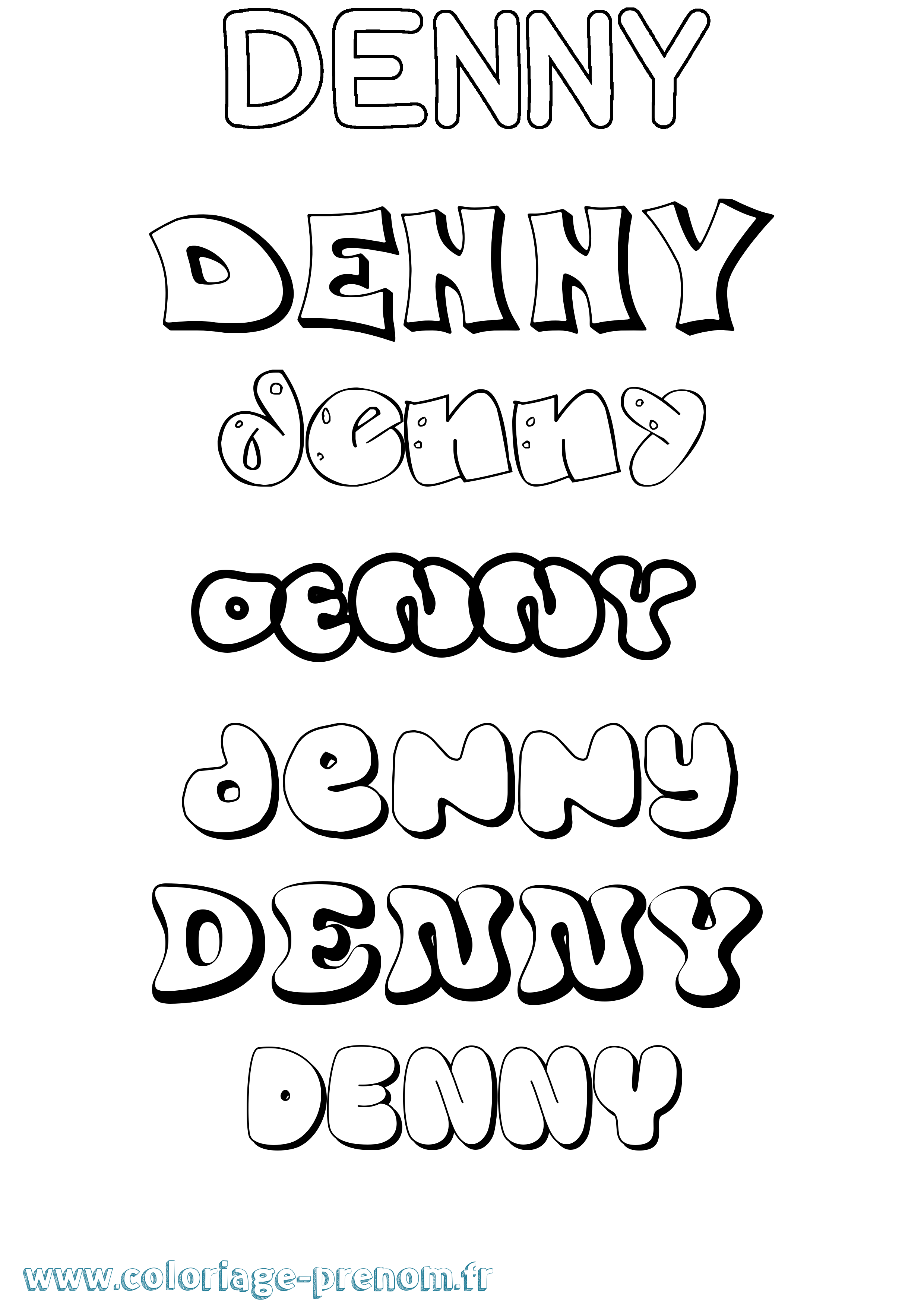 Coloriage Denny Bubble Coloriage prénom Denny Bubble