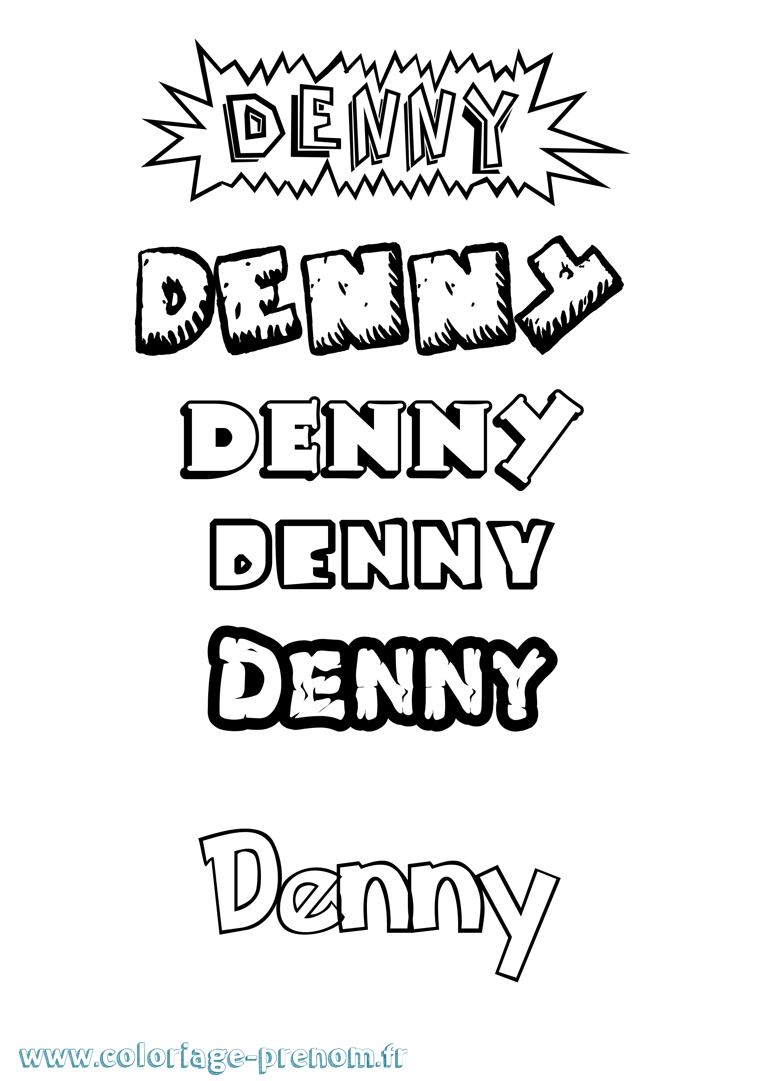 Coloriage Denny Dessin Animé Coloriage prénom Denny Dessin Animé