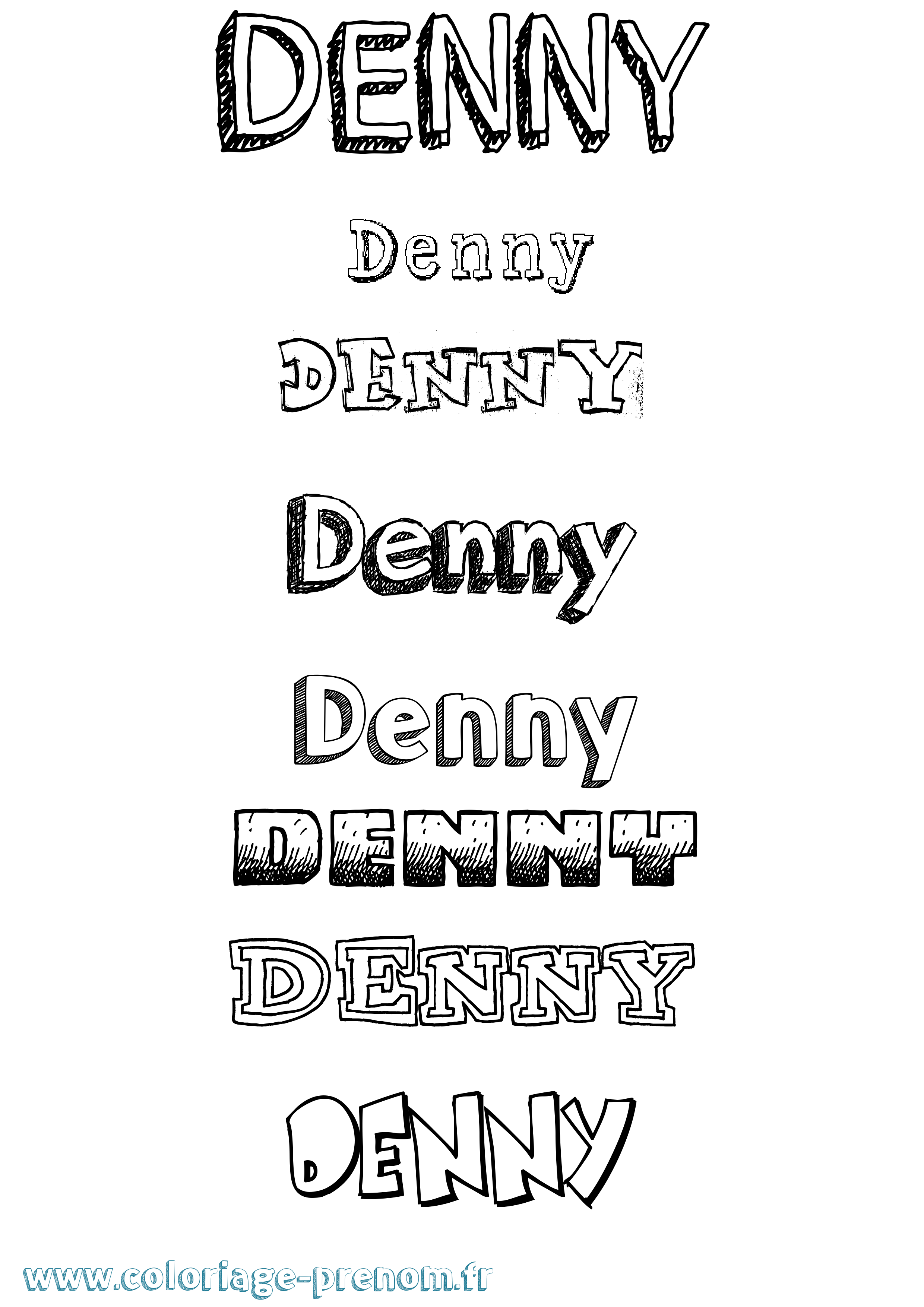 Coloriage Denny Dessiné Coloriage prénom Denny Dessiné