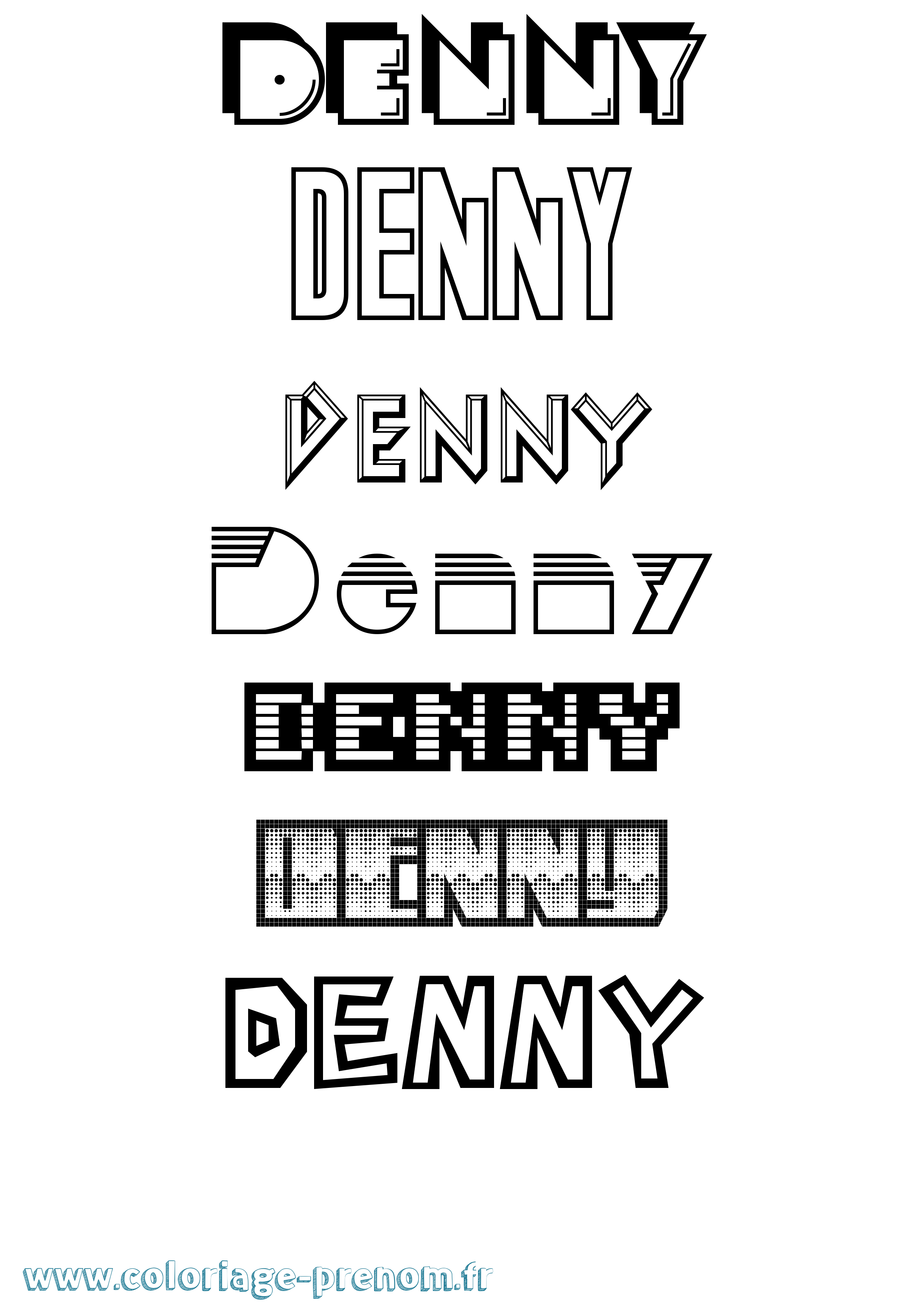 Coloriage Denny Jeux Vidéos Coloriage prénom Denny Jeux Vidéos