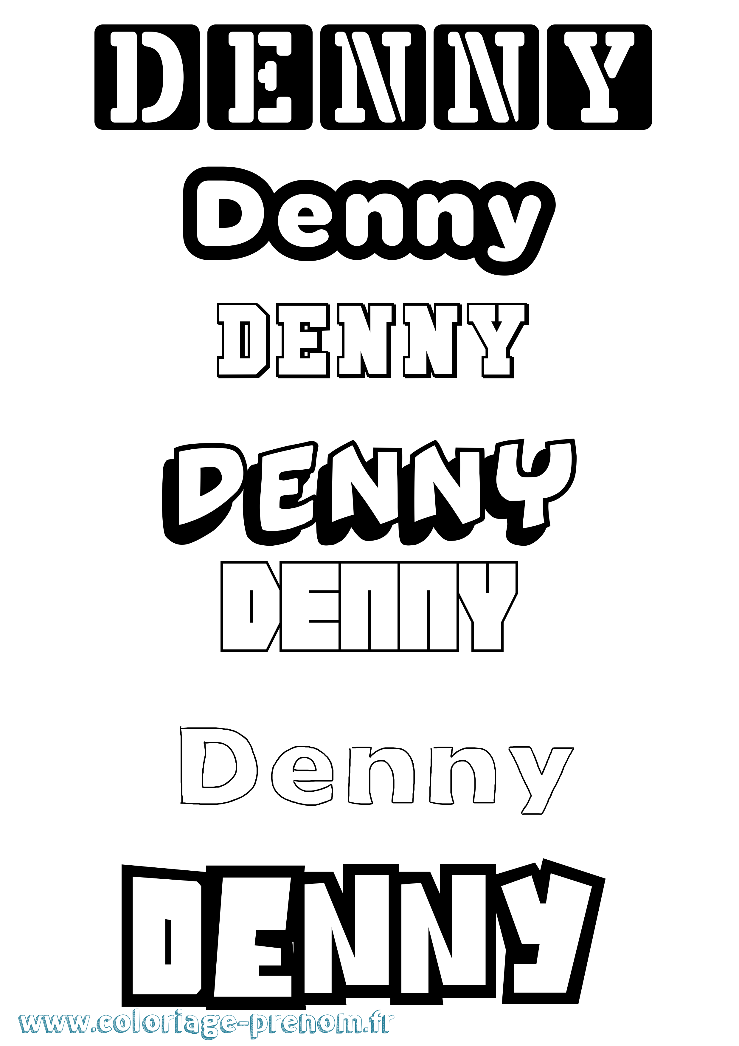 Coloriage Denny Simple Coloriage prénom Denny Simple