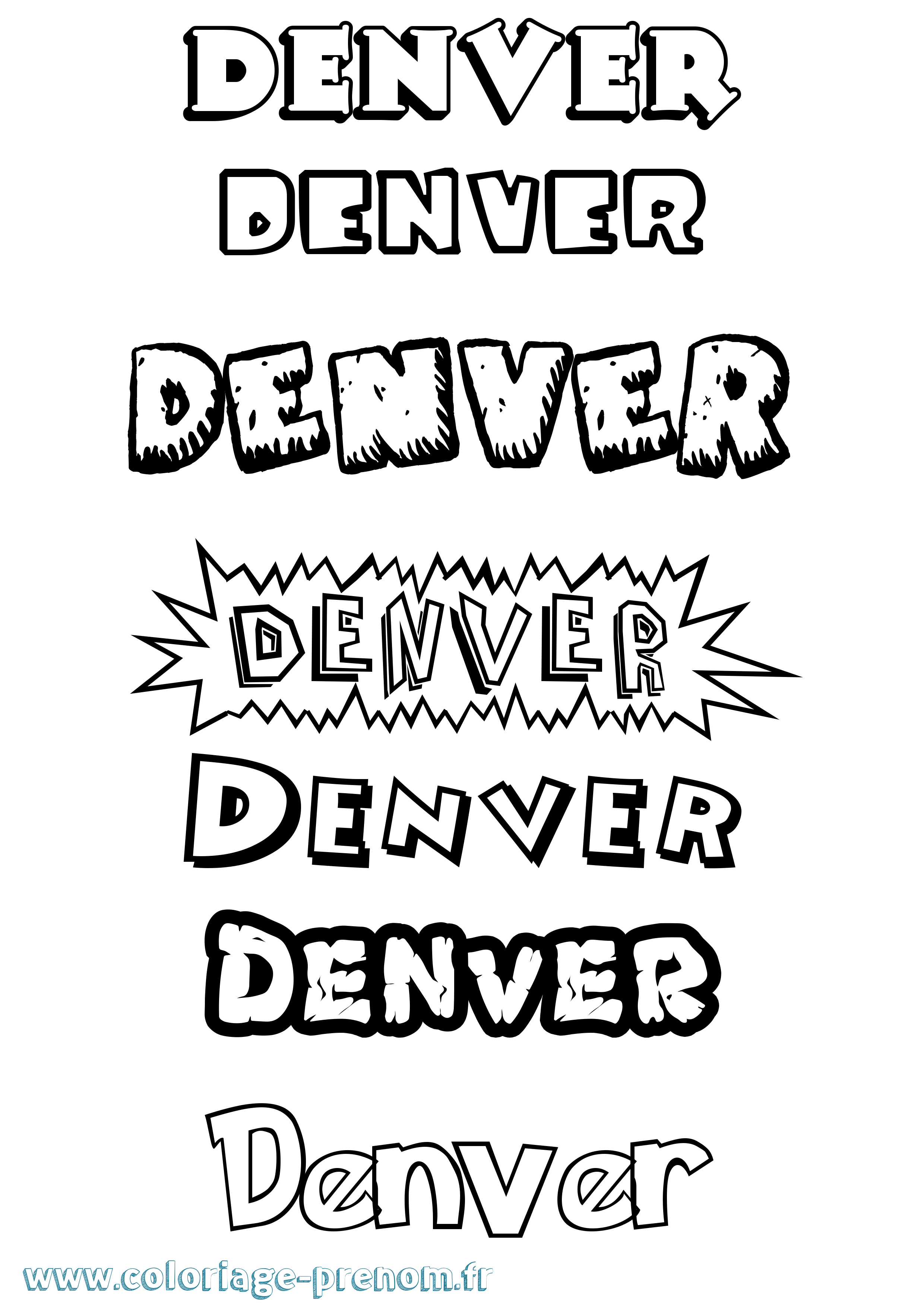 Coloriage Denver Dessin Animé Coloriage prénom Denver Dessin Animé
