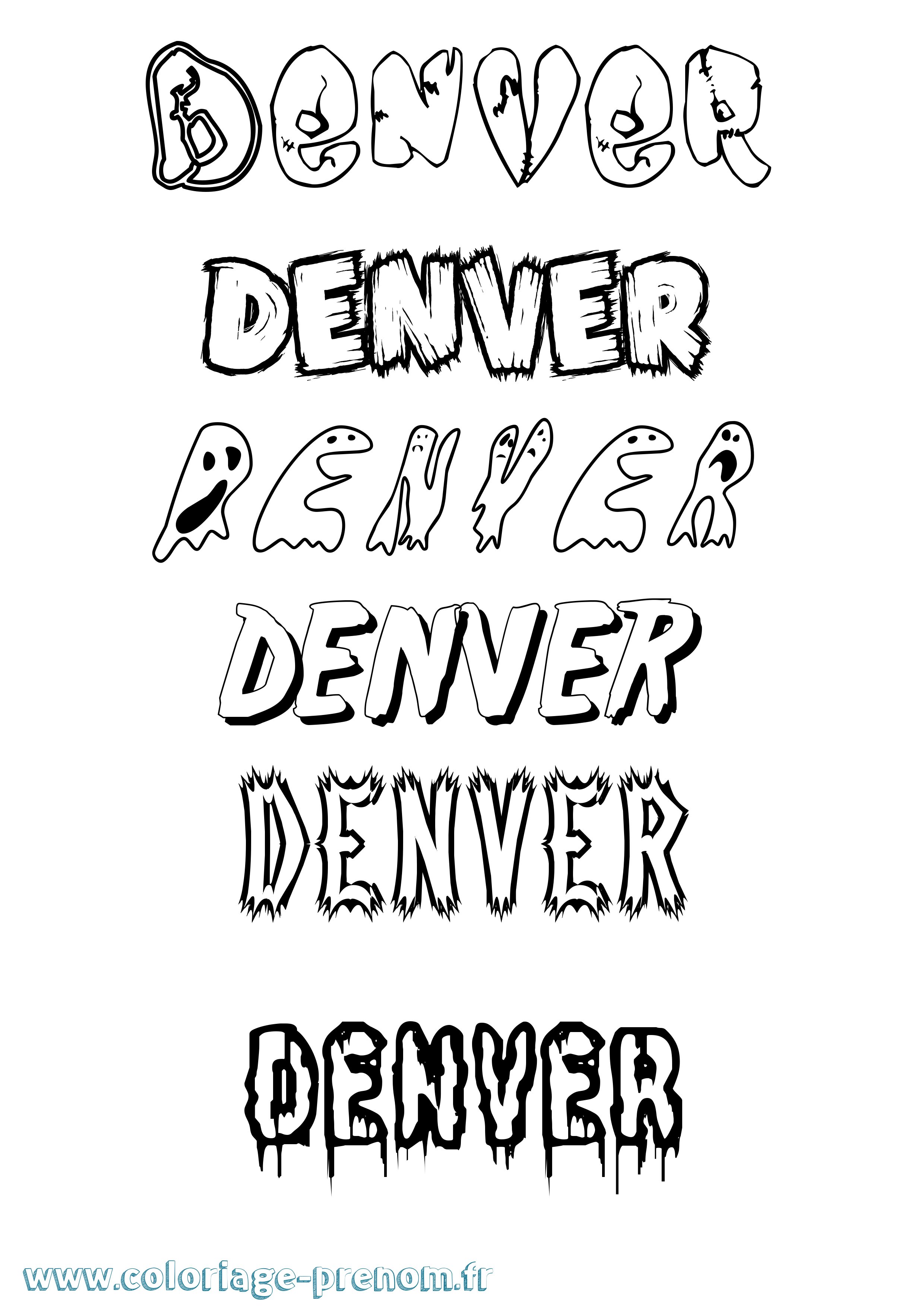 Coloriage Denver Frisson Coloriage prénom Denver Frisson