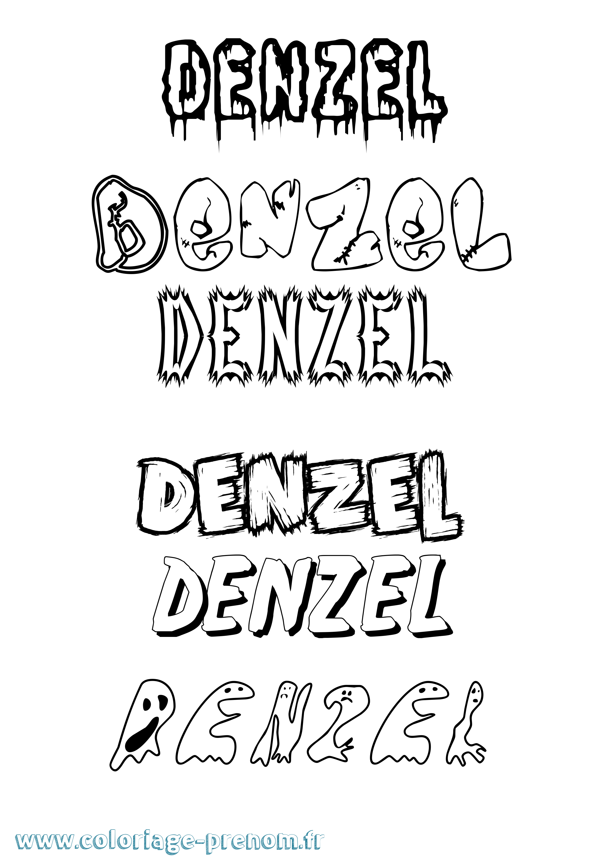 Coloriage Denzel Frisson Coloriage prénom Denzel Frisson