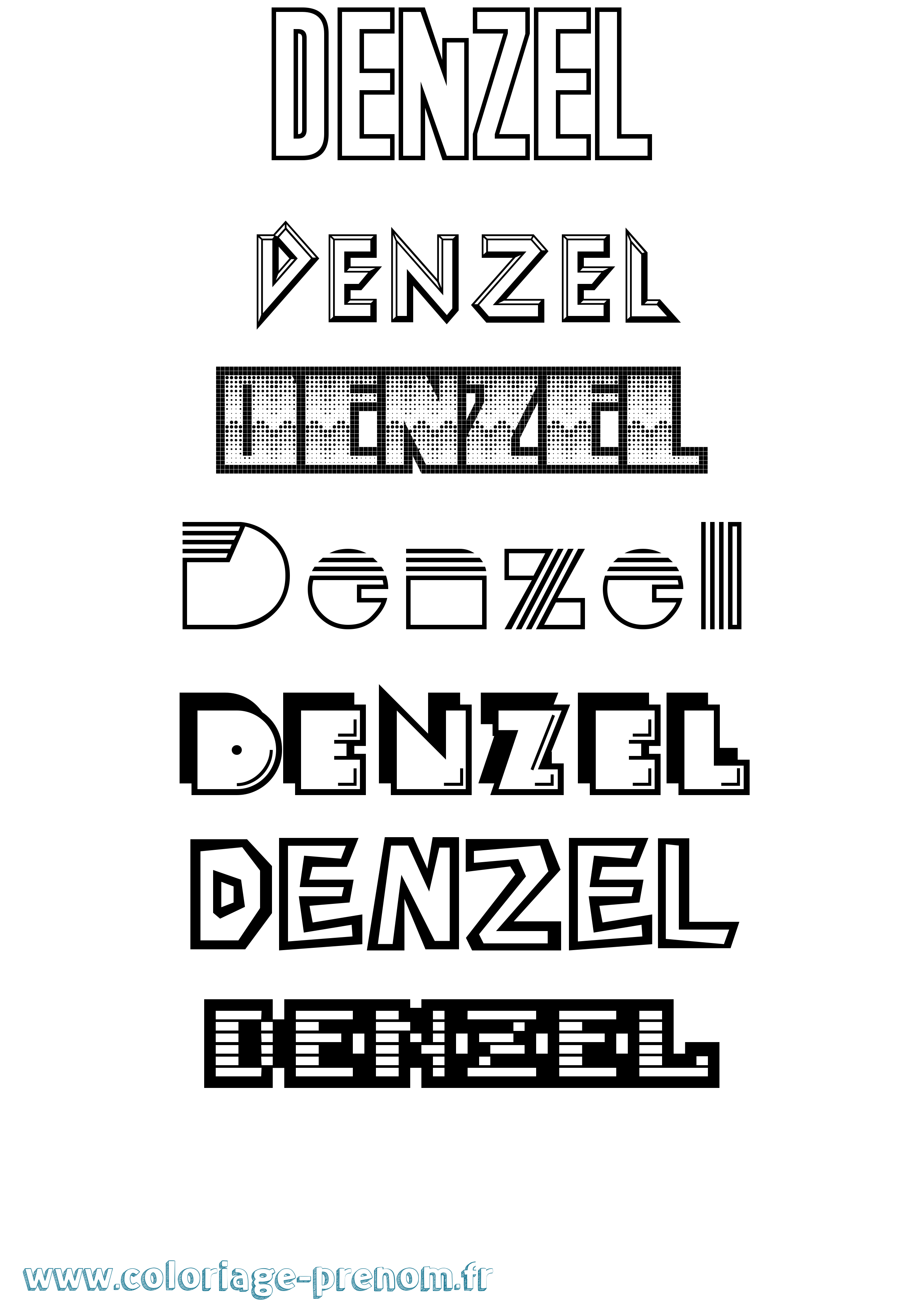 Coloriage Denzel Jeux Vidéos Coloriage prénom Denzel Jeux Vidéos