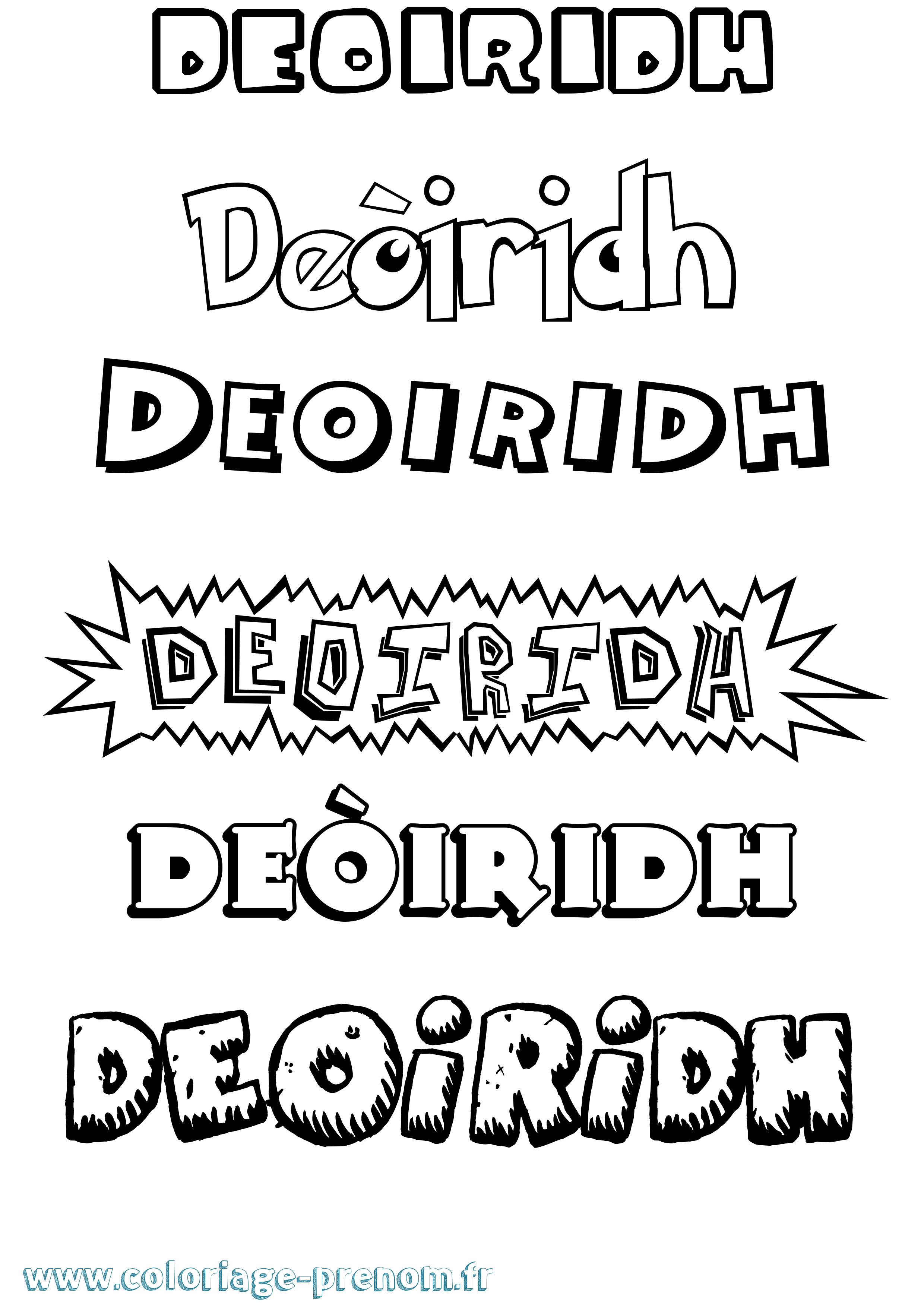 Coloriage Deòiridh Dessin Animé Coloriage prénom Deòiridh Dessin Animé