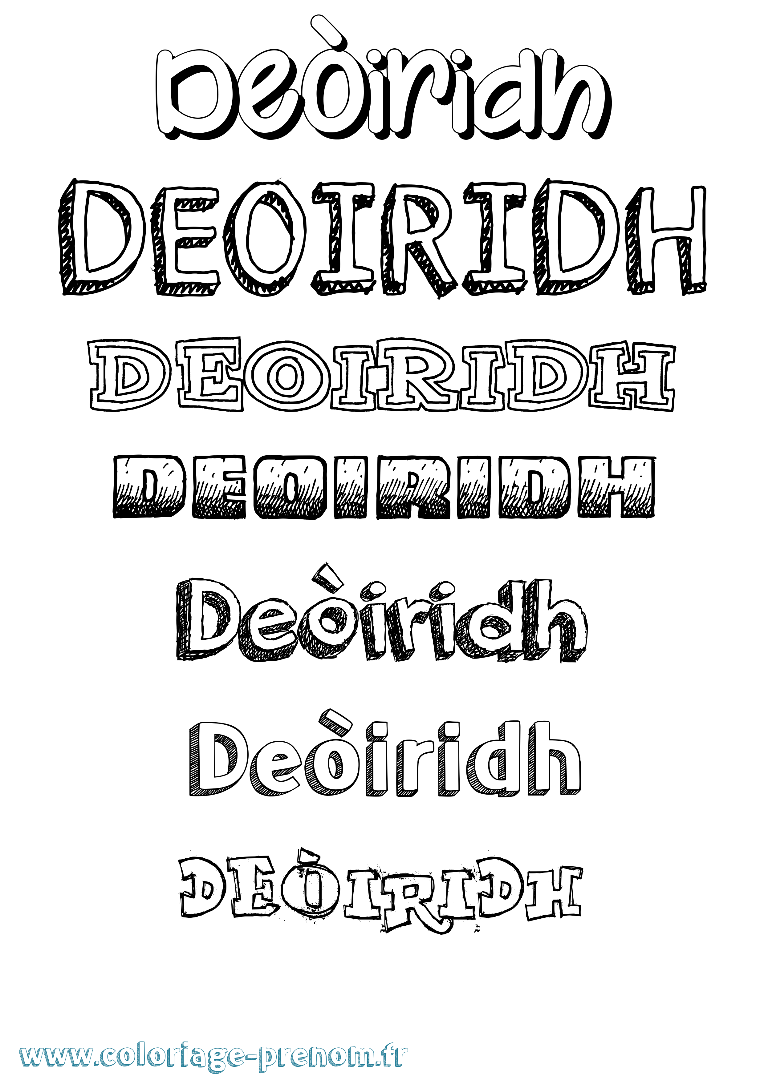 Coloriage Deòiridh Dessiné Coloriage prénom Deòiridh Dessiné