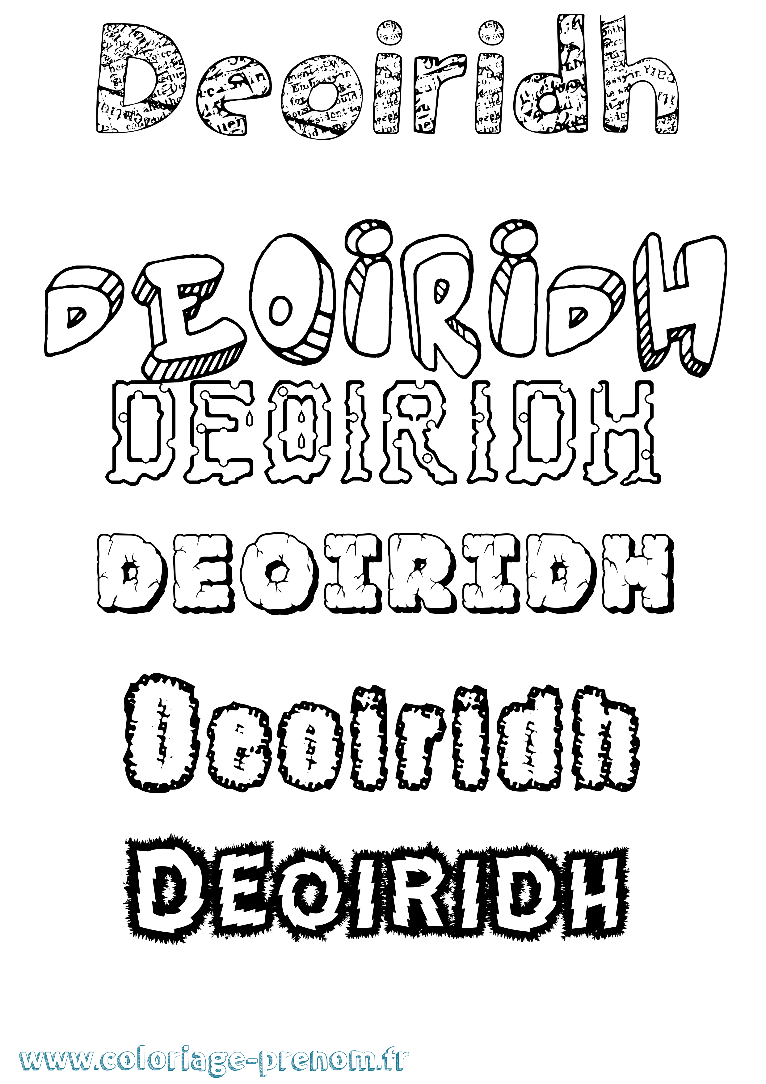 Coloriage Deòiridh Destructuré Coloriage prénom Deòiridh Destructuré