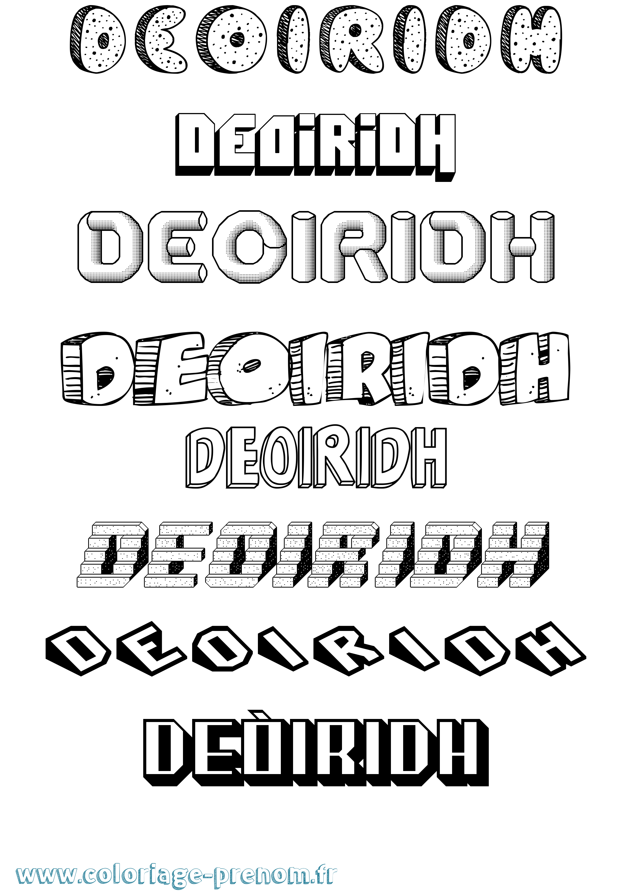 Coloriage Deòiridh Effet 3D Coloriage prénom Deòiridh Effet 3D