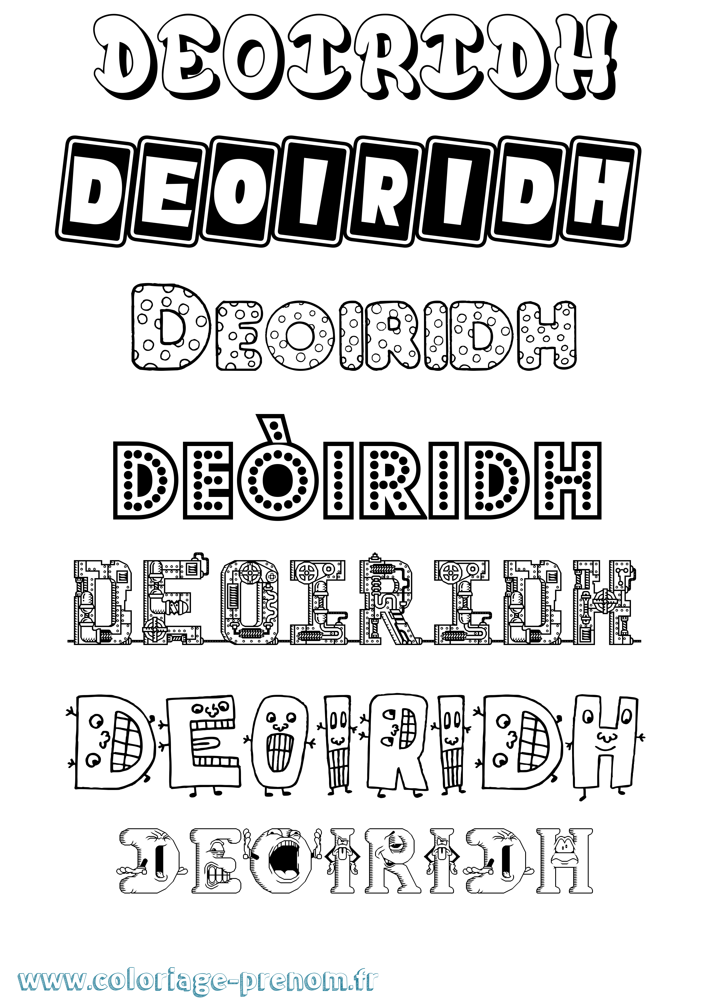 Coloriage Deòiridh Fun Coloriage prénom Deòiridh Fun