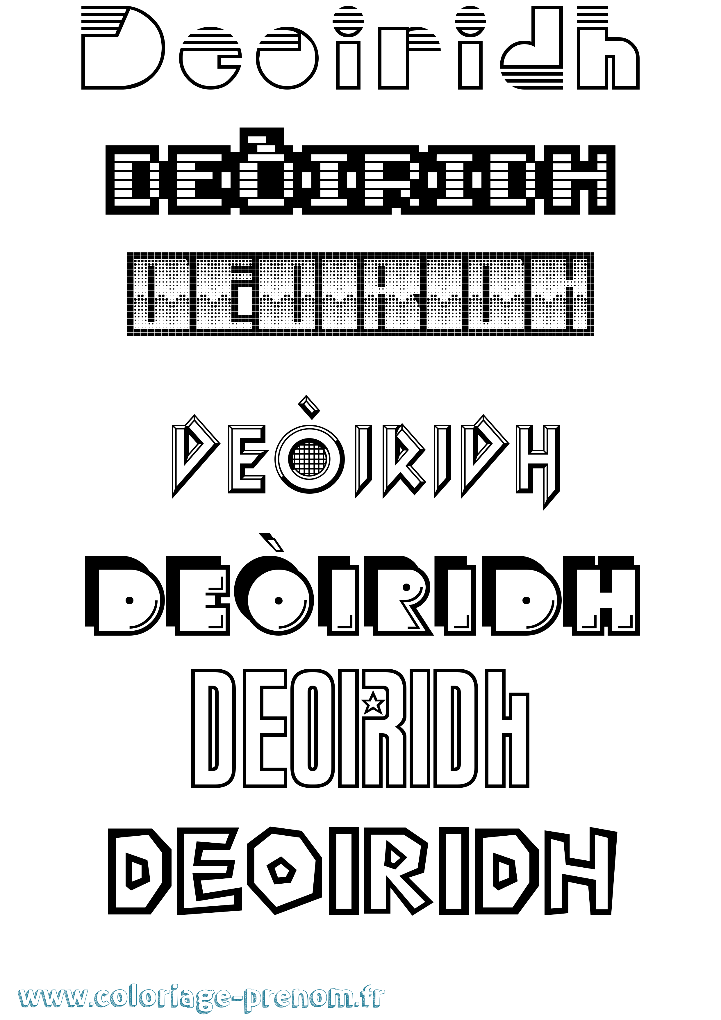 Coloriage Deòiridh Jeux Vidéos Coloriage prénom Deòiridh Jeux Vidéos