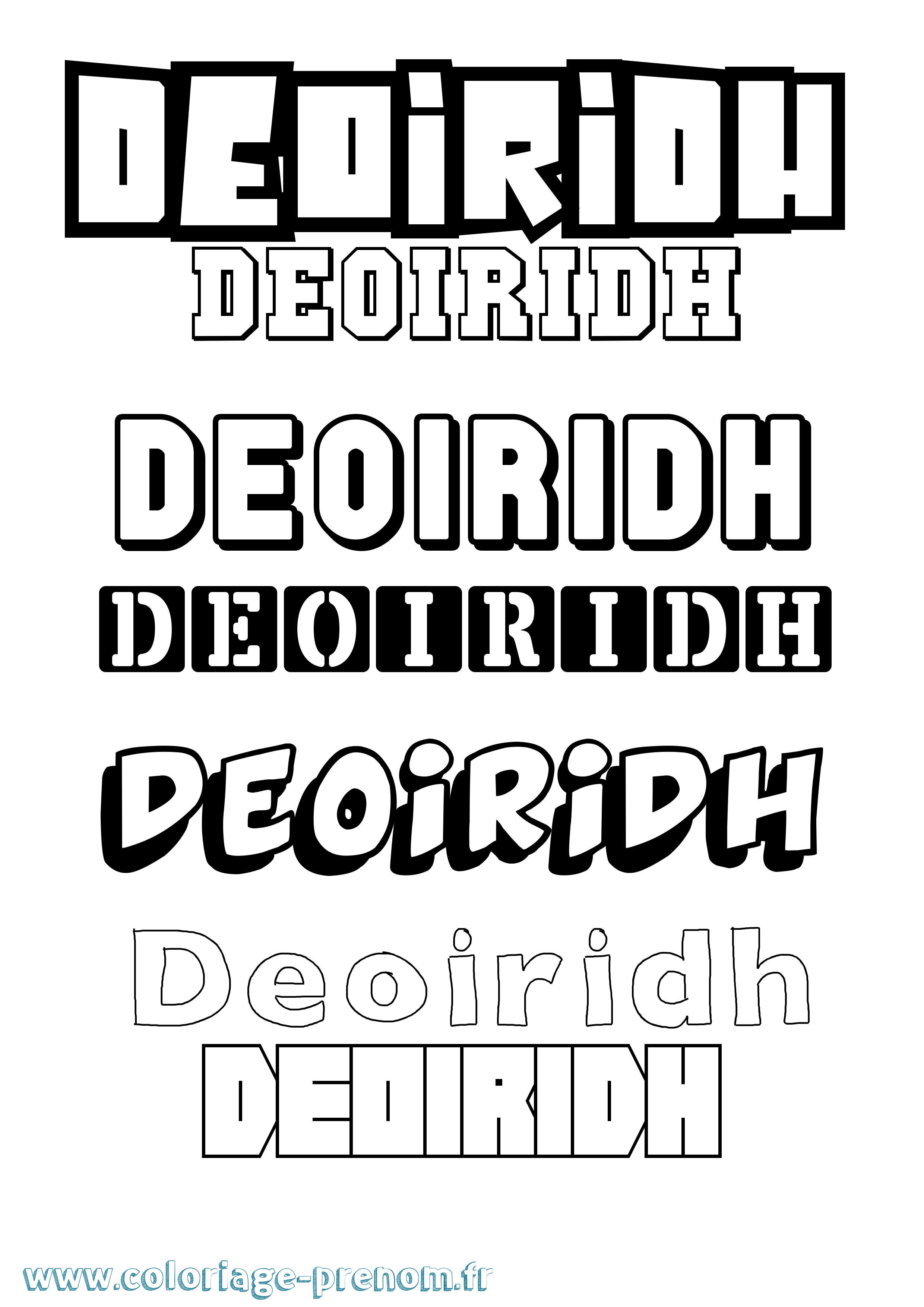 Coloriage Deòiridh Simple Coloriage prénom Deòiridh Simple