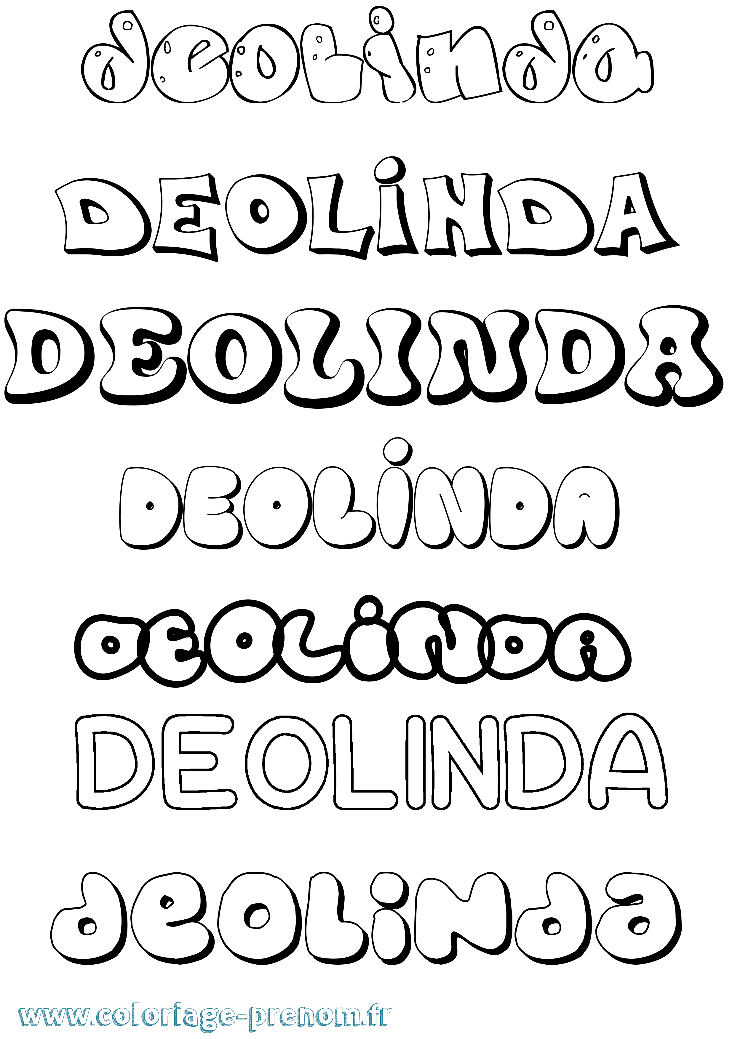 Coloriage Deolinda Bubble Coloriage prénom Deolinda Bubble