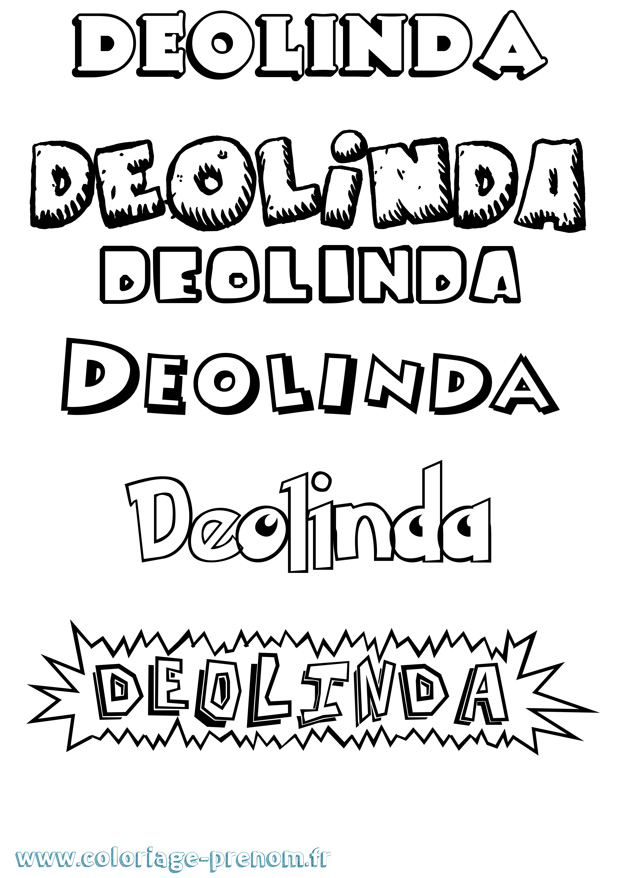 Coloriage Deolinda Dessin Animé Coloriage prénom Deolinda Dessin Animé