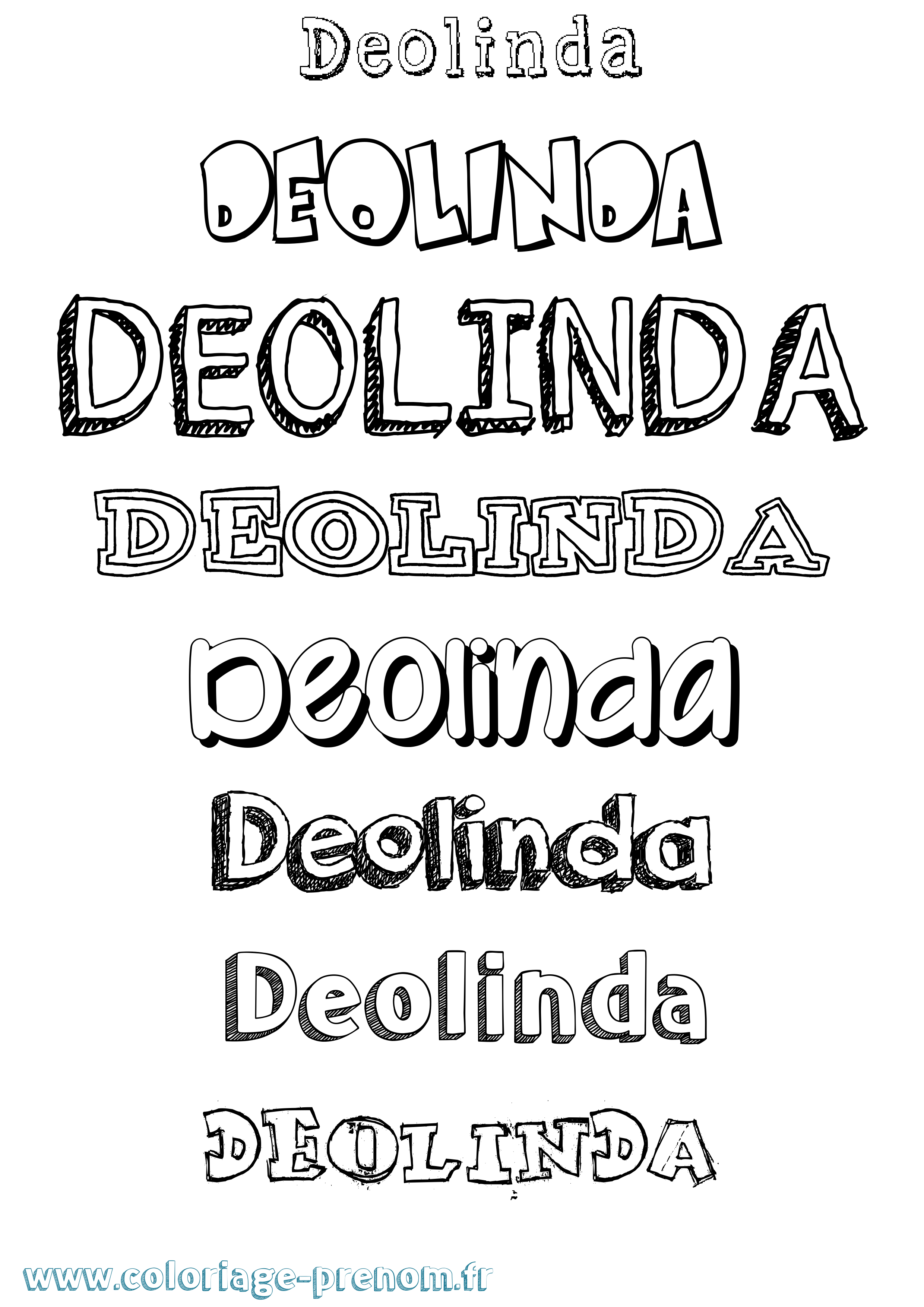 Coloriage Deolinda Dessiné Coloriage prénom Deolinda Dessiné