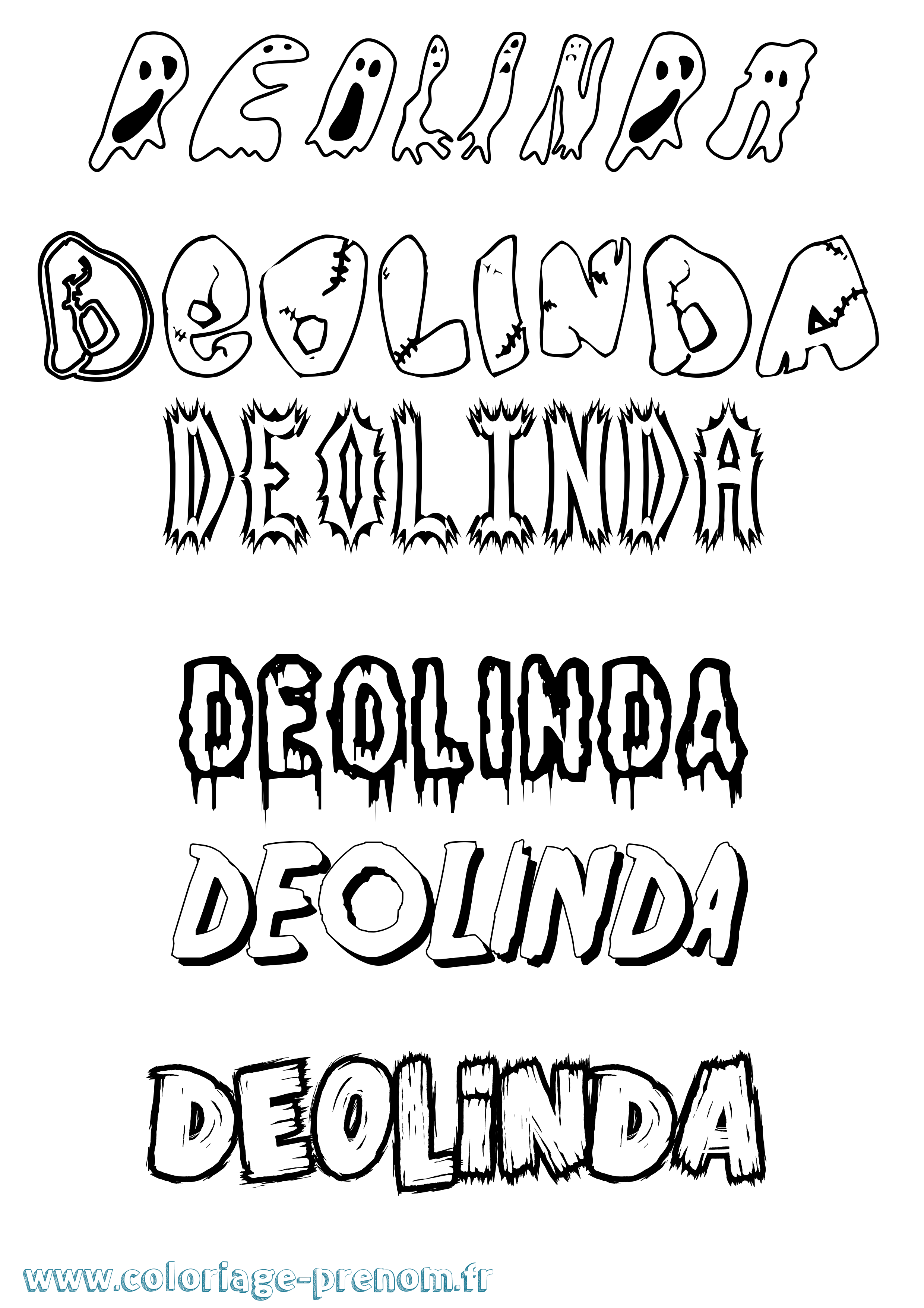 Coloriage Deolinda Frisson Coloriage prénom Deolinda Frisson