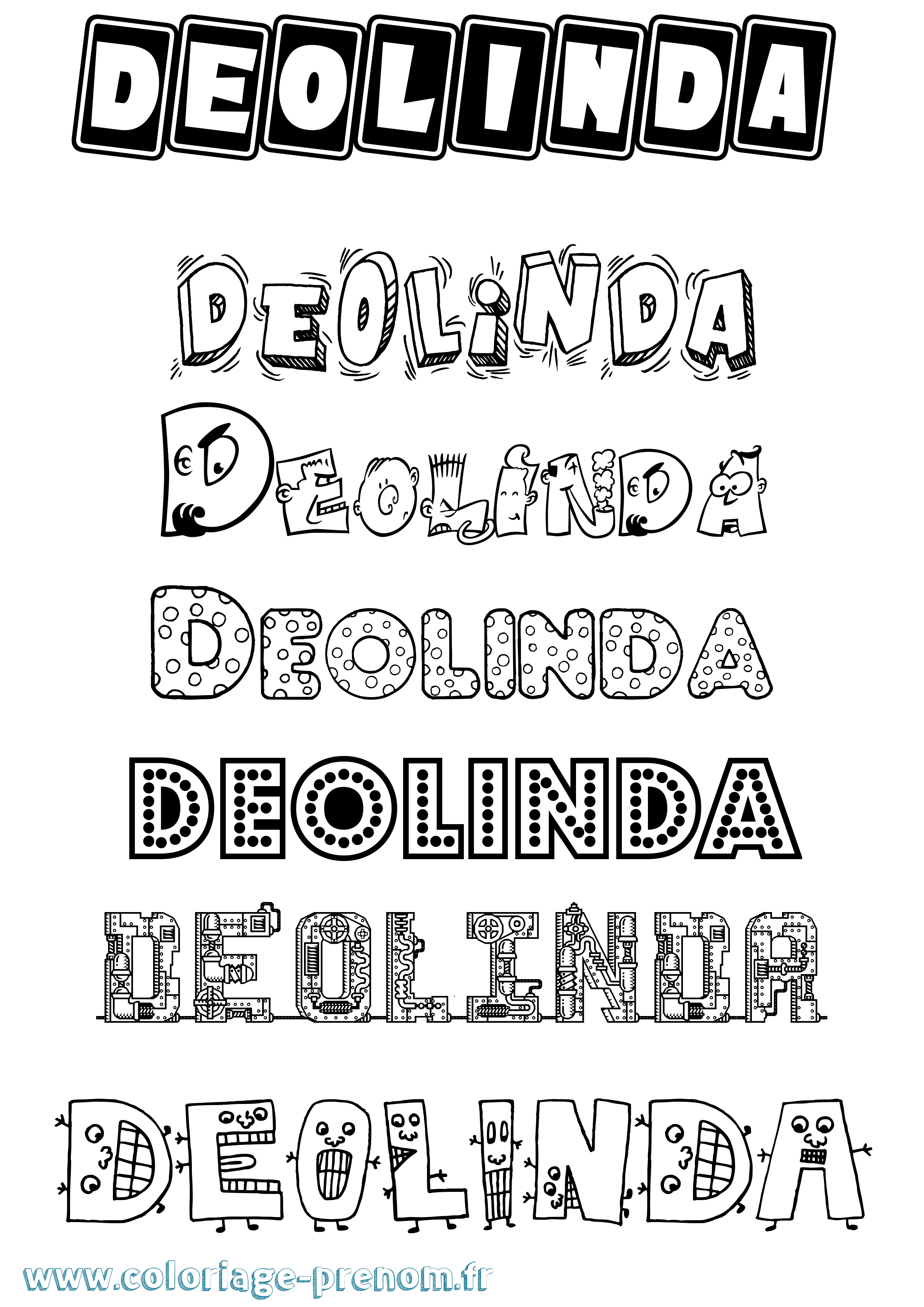 Coloriage Deolinda Fun Coloriage prénom Deolinda Fun