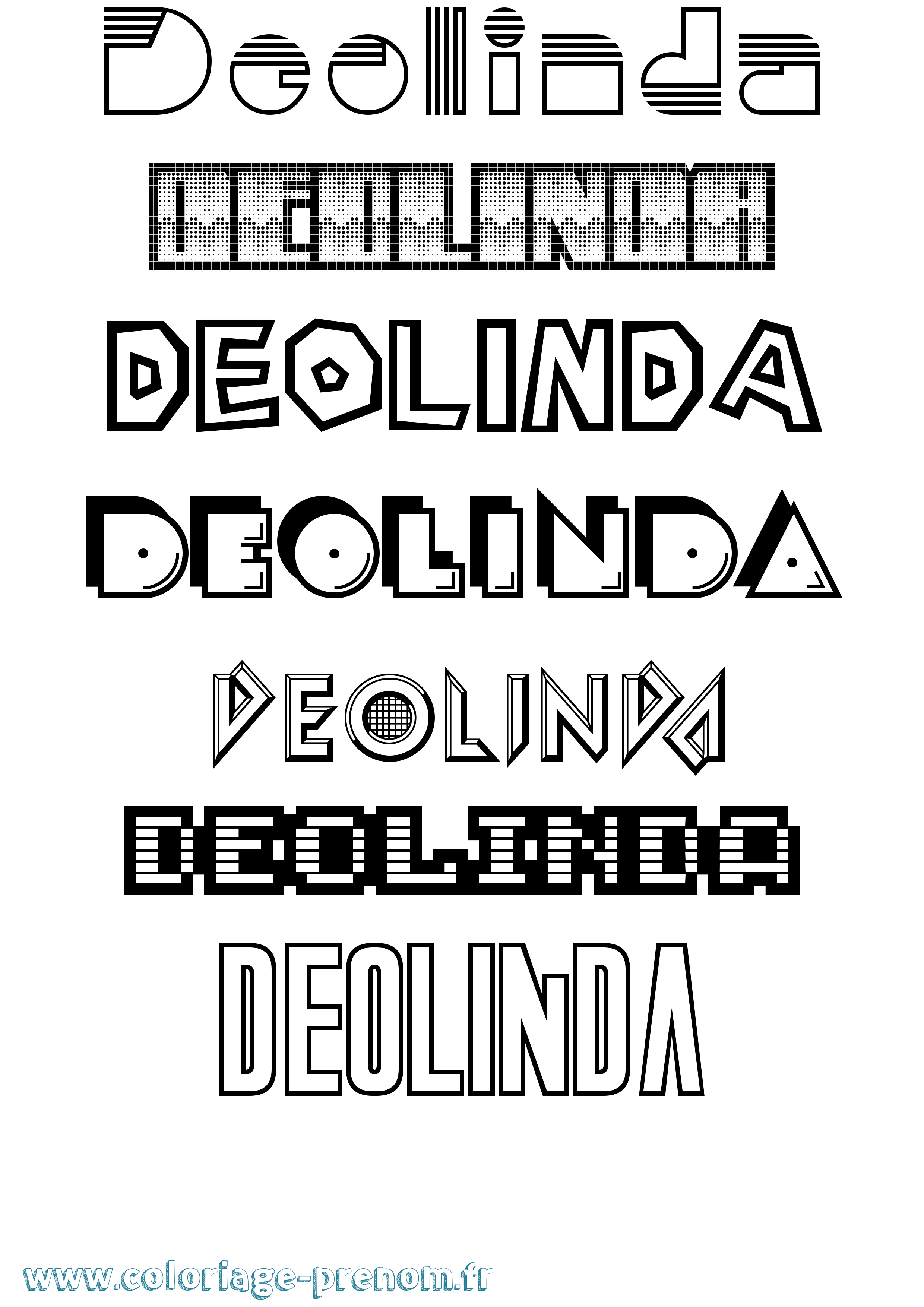 Coloriage Deolinda Jeux Vidéos Coloriage prénom Deolinda Jeux Vidéos