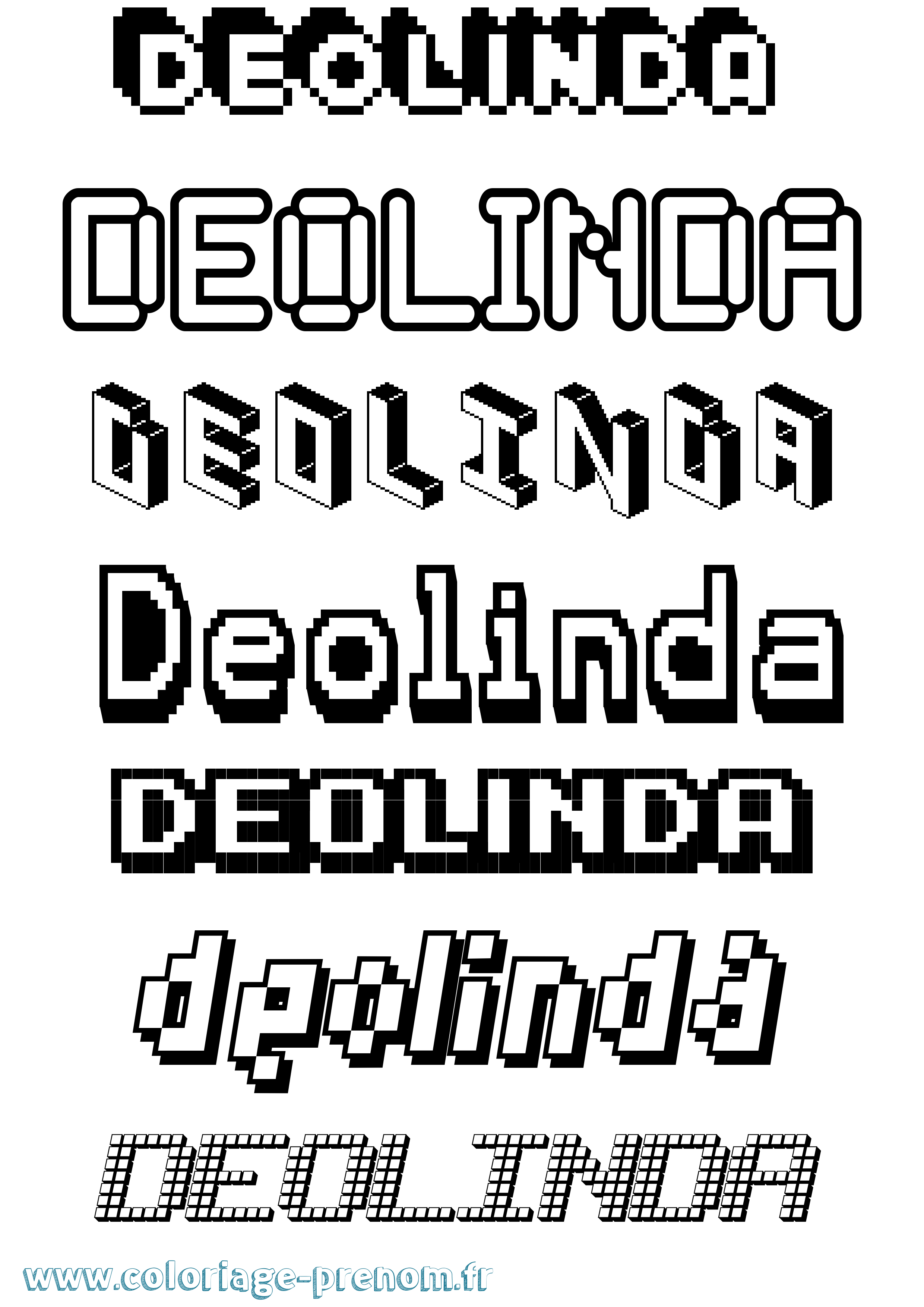 Coloriage Deolinda Pixel Coloriage prénom Deolinda Pixel