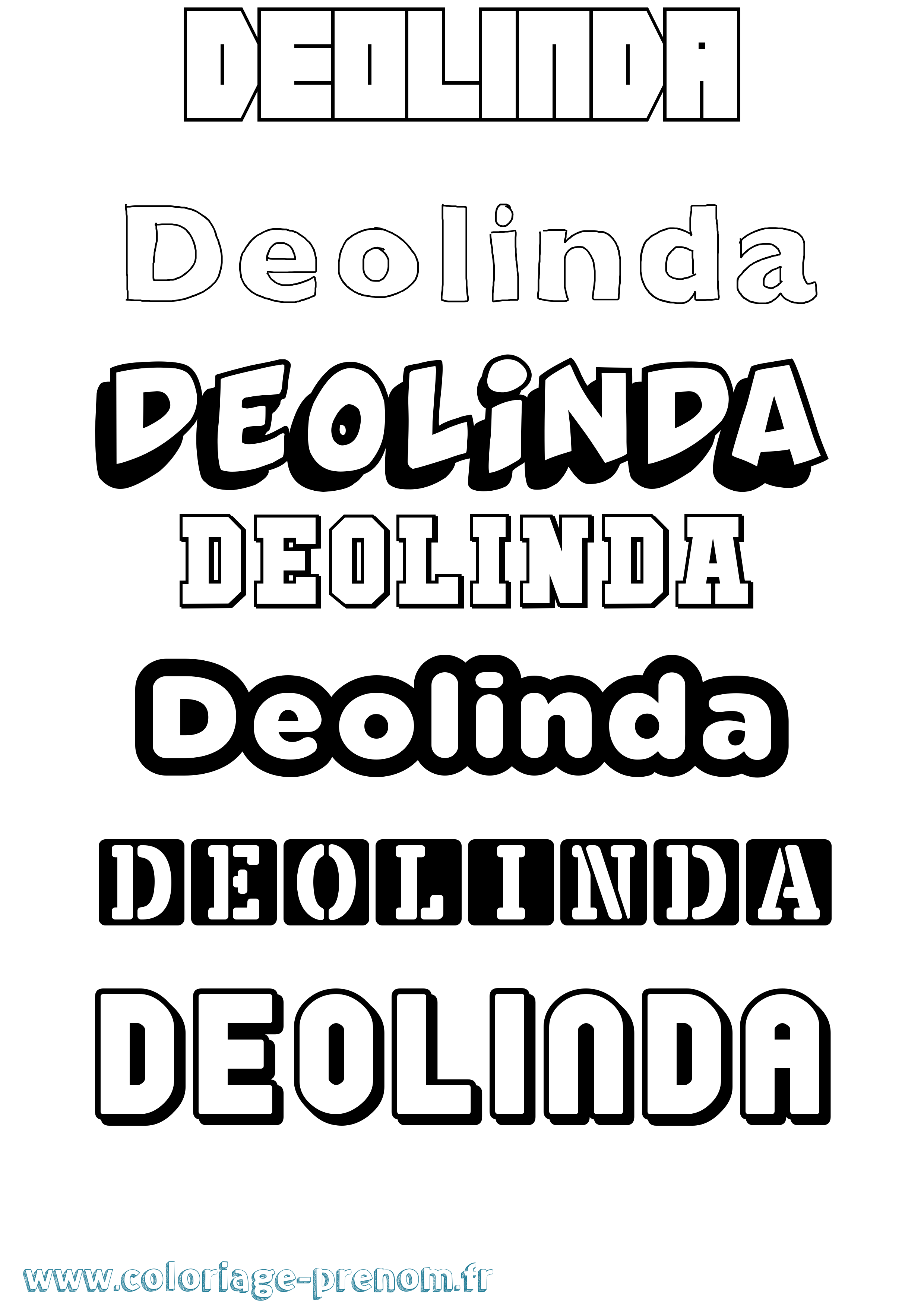 Coloriage Deolinda Simple Coloriage prénom Deolinda Simple