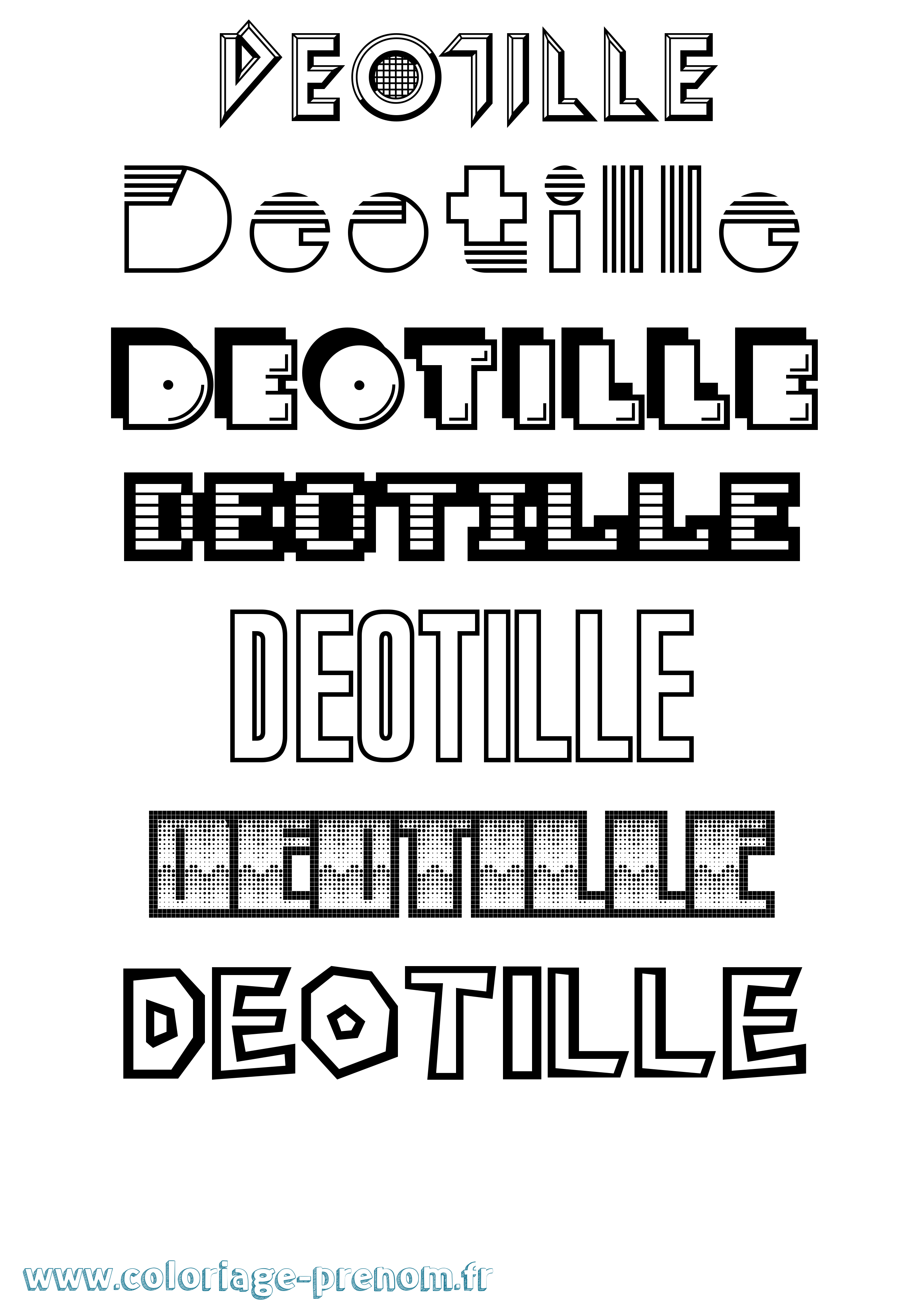 Coloriage Deotille Jeux Vidéos Coloriage prénom Deotille Jeux Vidéos