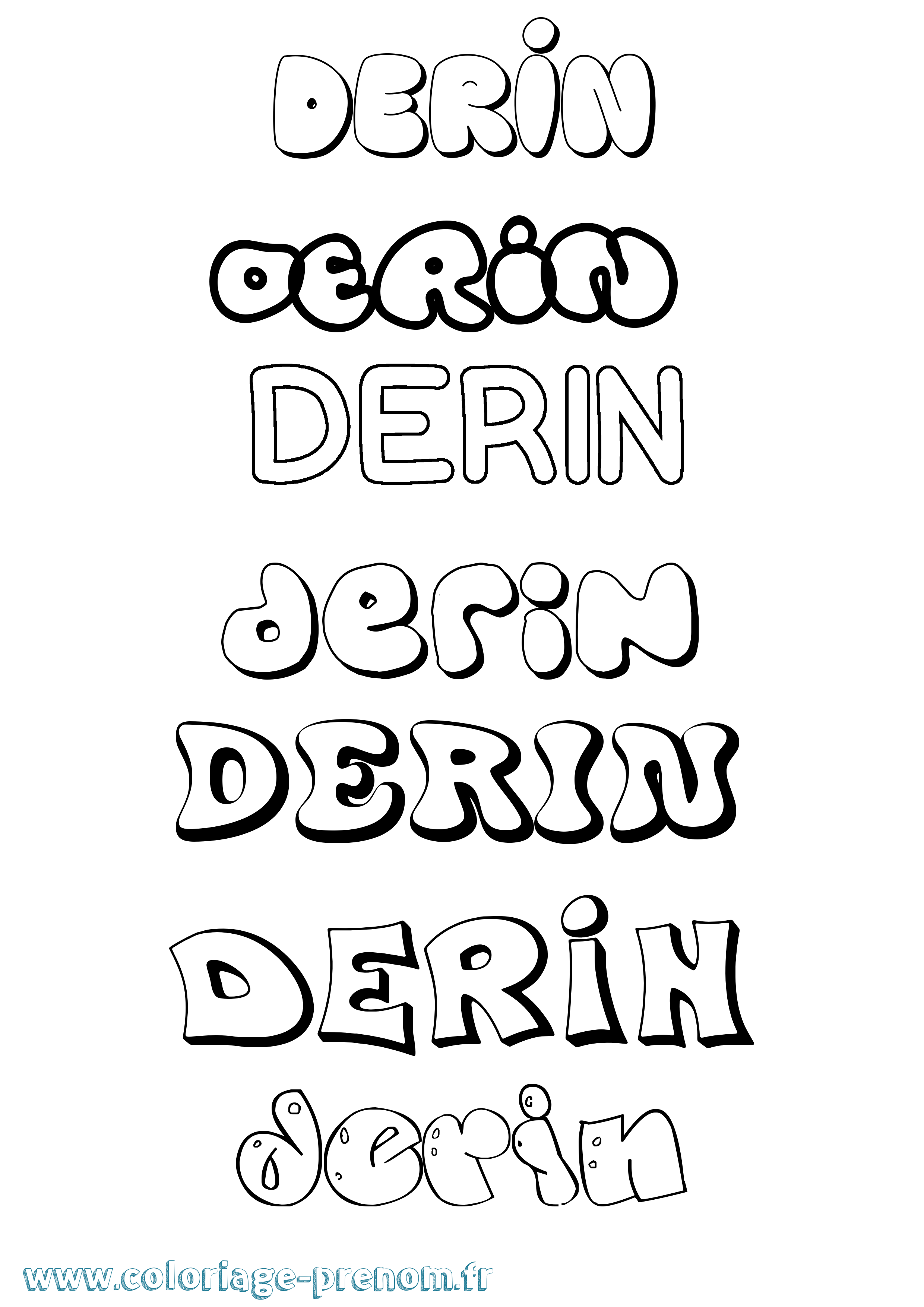 Coloriage Derin Bubble Coloriage prénom Derin Bubble