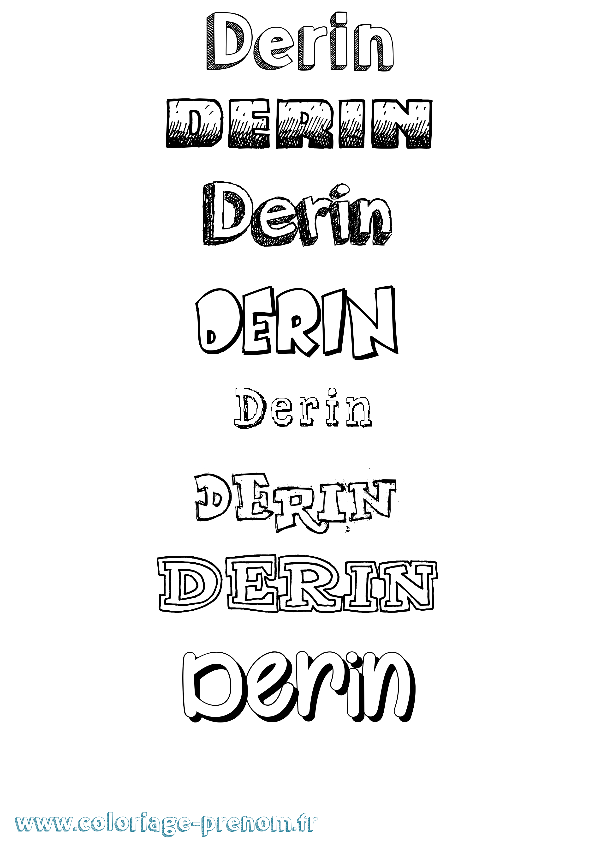 Coloriage Derin Dessiné Coloriage prénom Derin Dessiné