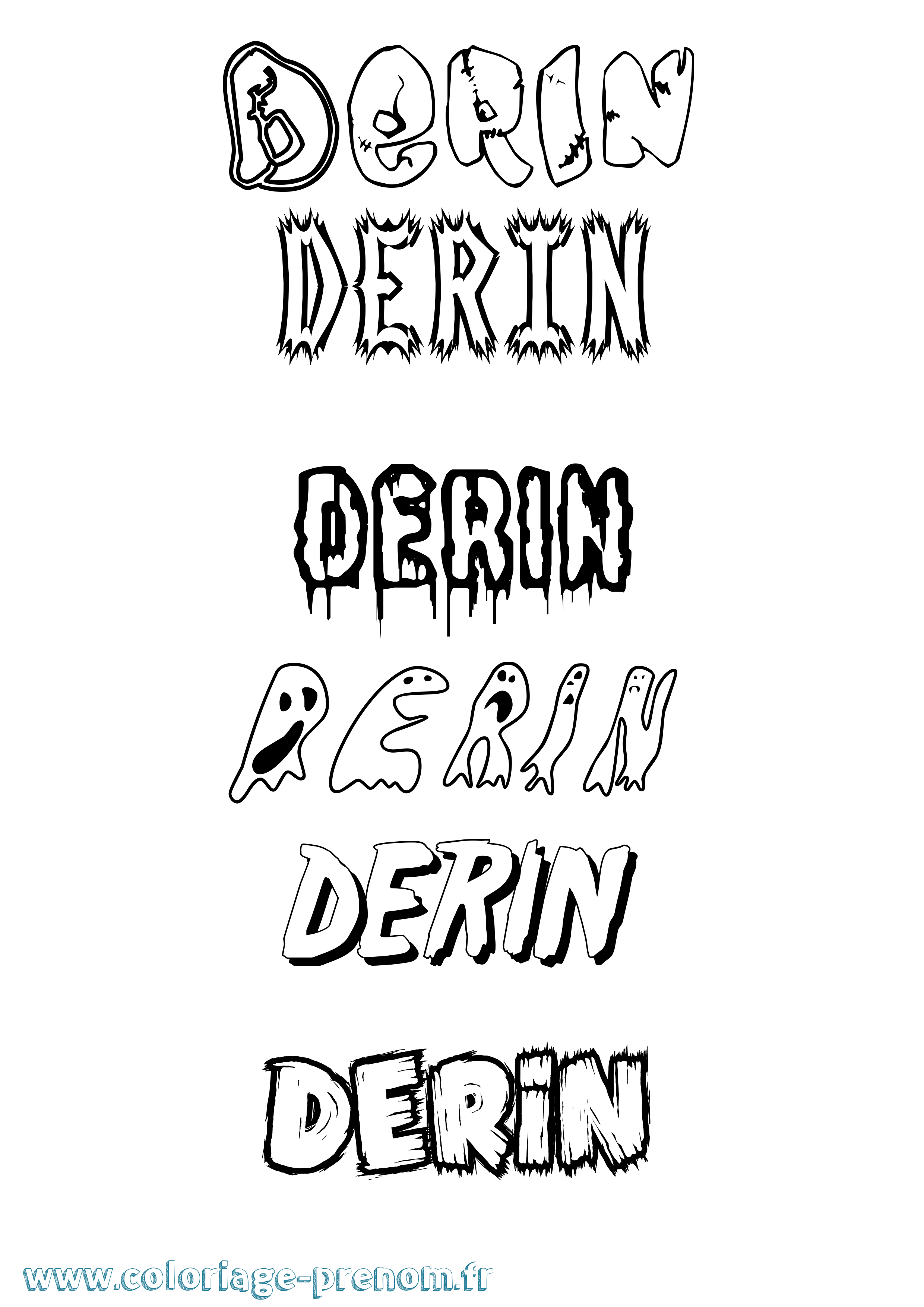 Coloriage Derin Frisson Coloriage prénom Derin Frisson