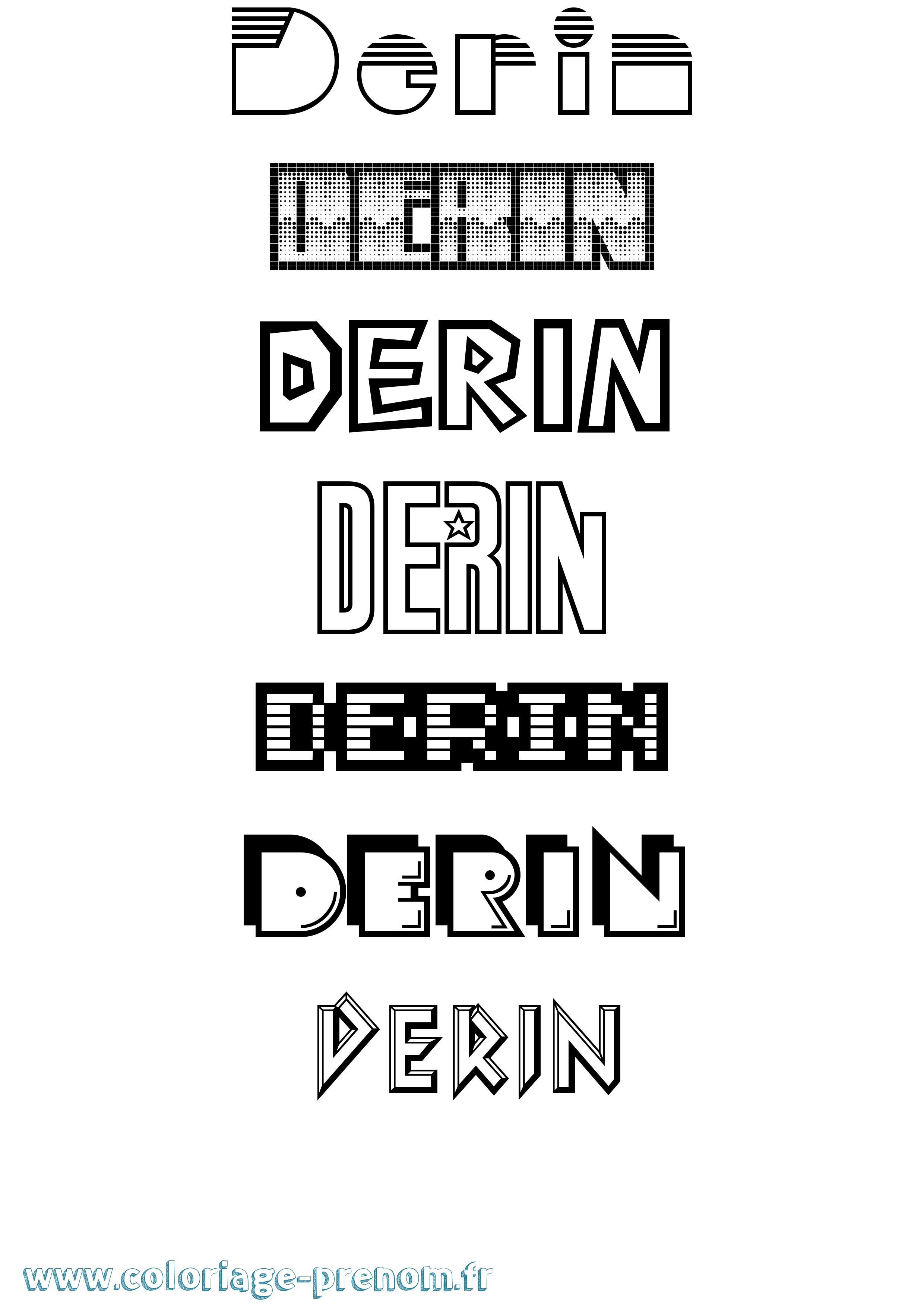 Coloriage Derin Jeux Vidéos Coloriage prénom Derin Jeux Vidéos