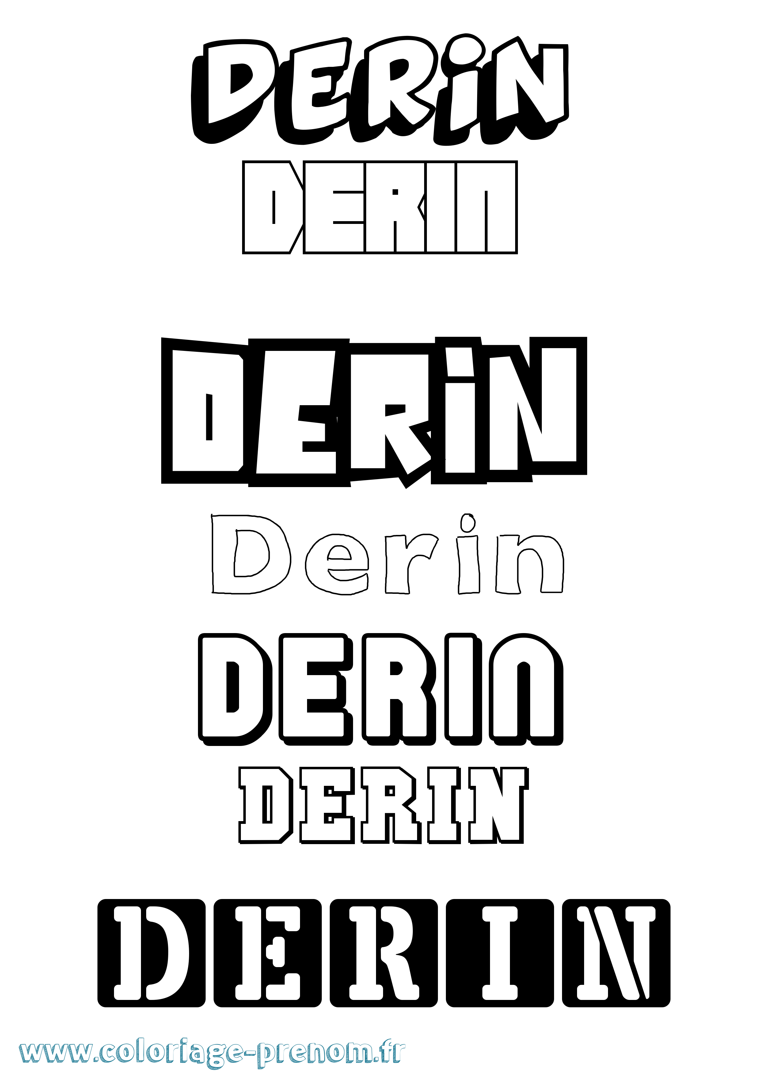 Coloriage Derin Simple Coloriage prénom Derin Simple