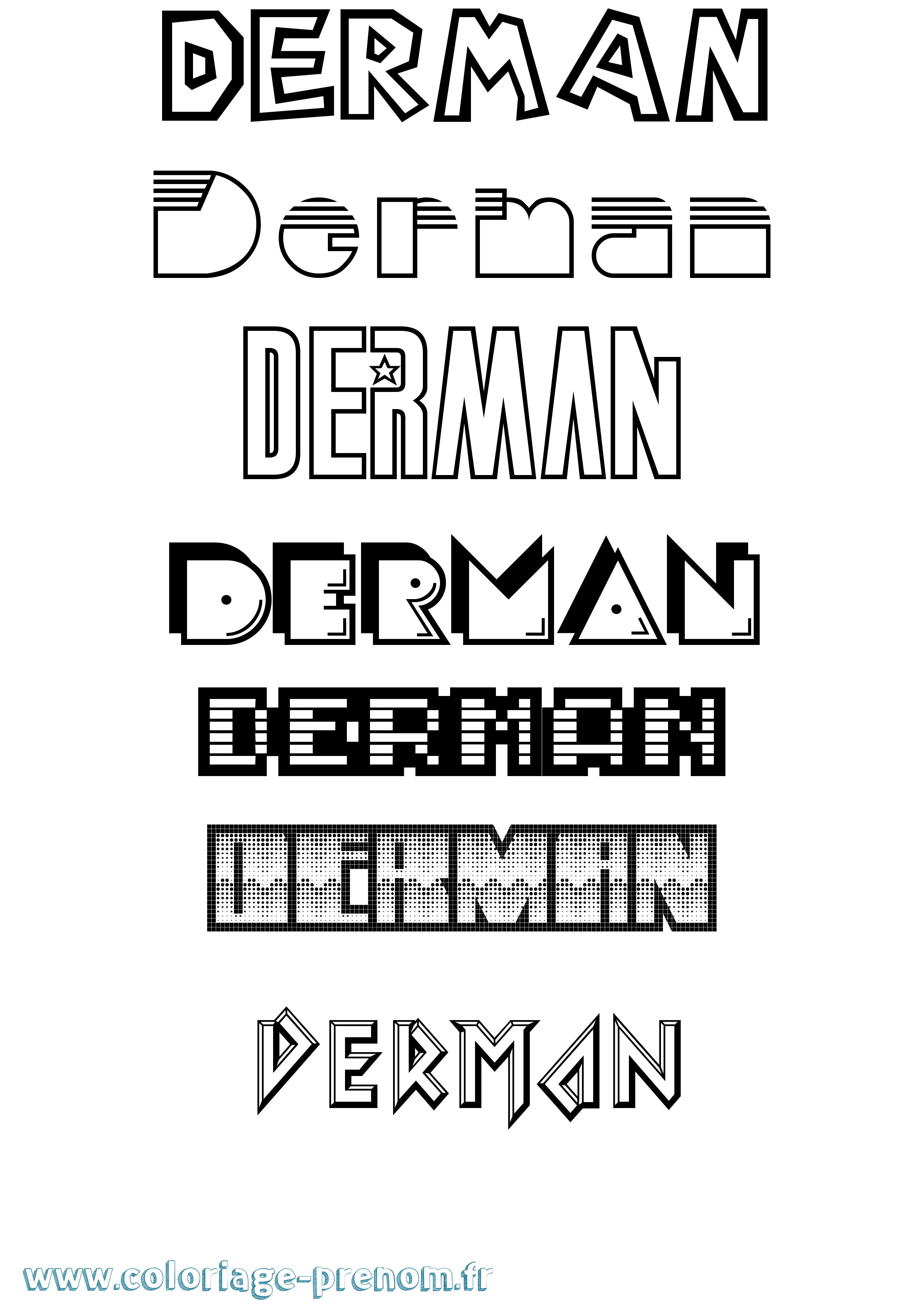 Coloriage Derman Jeux Vidéos Coloriage prénom Derman Jeux Vidéos